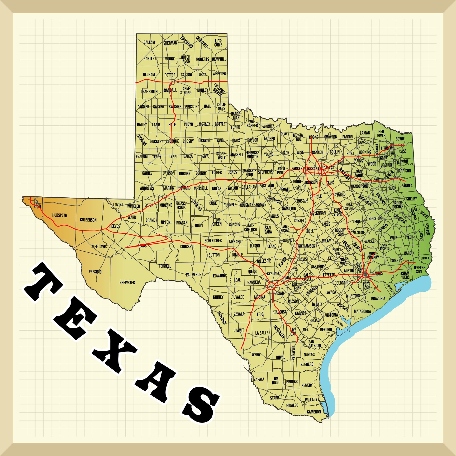 5 Best Printable Map Of Texas State Printablee 5-best-printable-map-of-texas-state-printablee