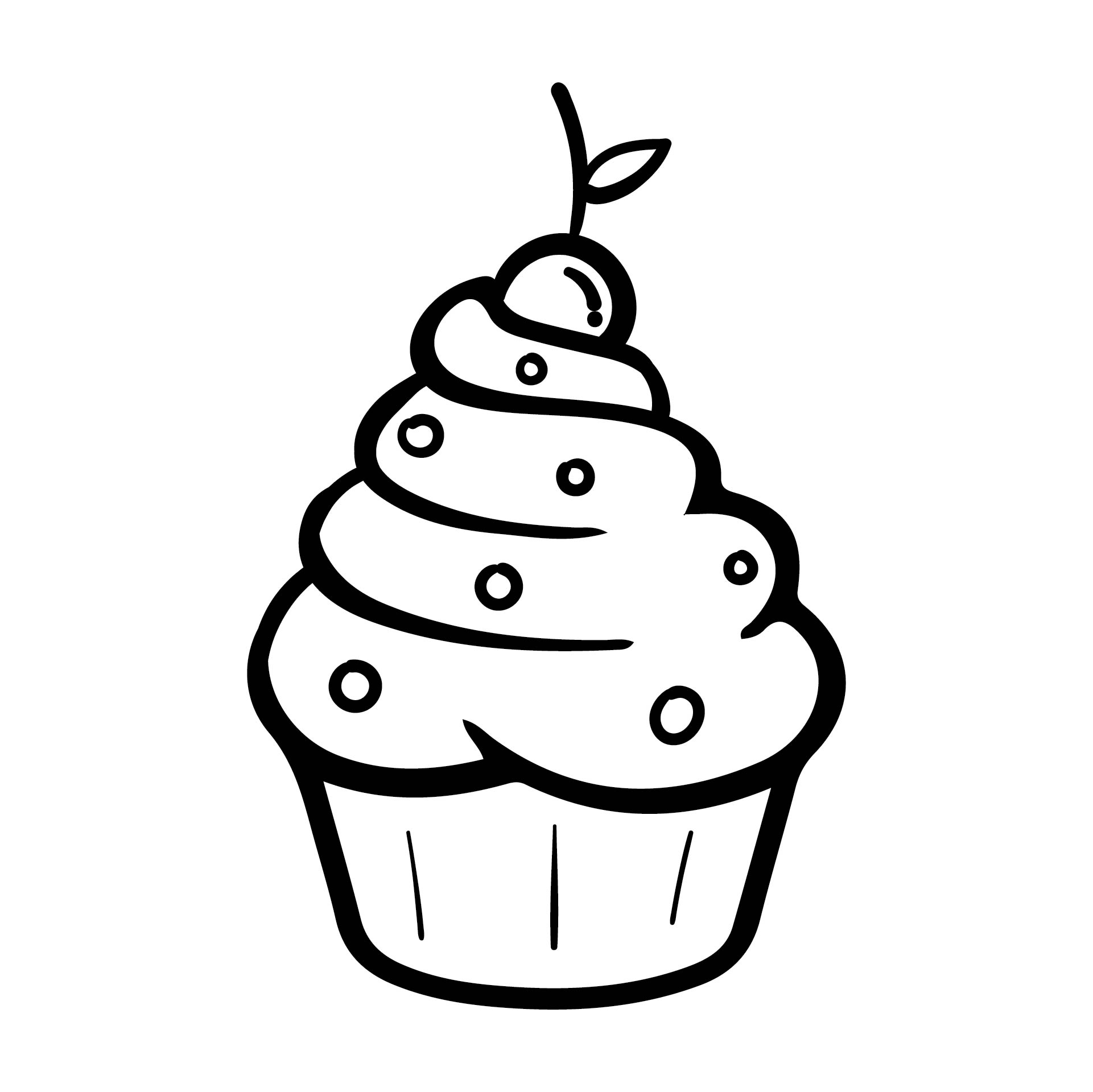 Printable Birthday Cupcake Outlines