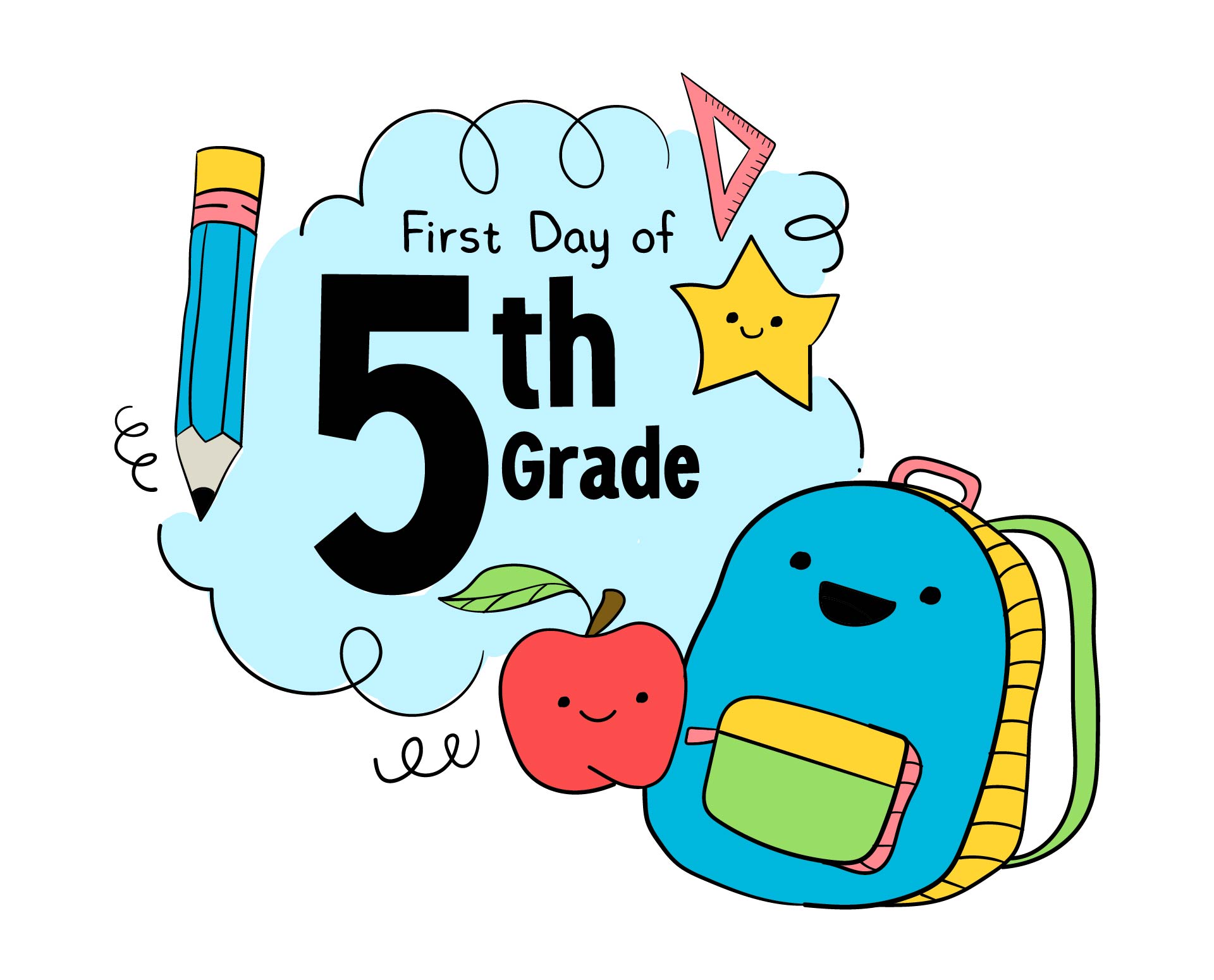 First Day of School 5th Grade Sign