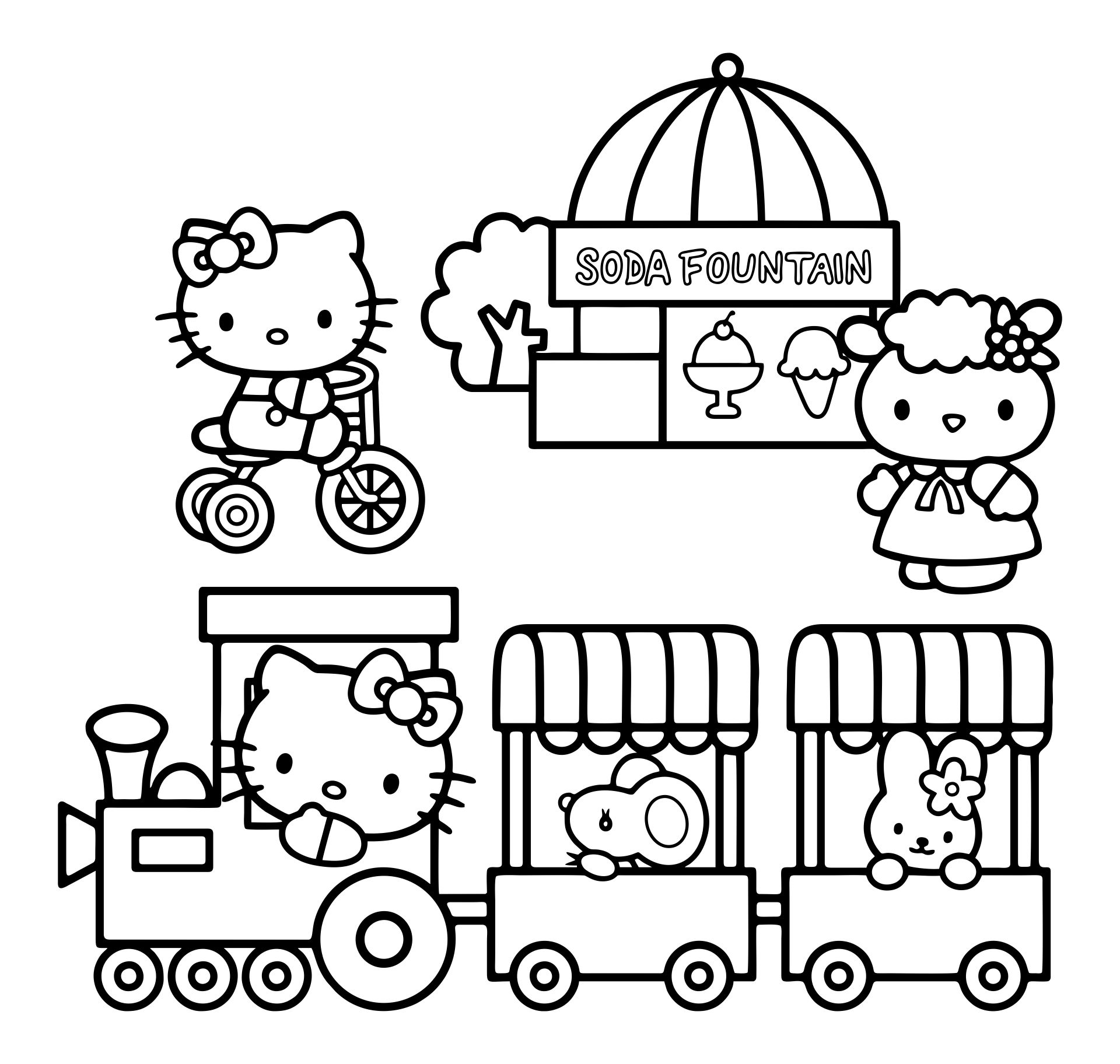 Girls Hello Kitty Coloring Pages