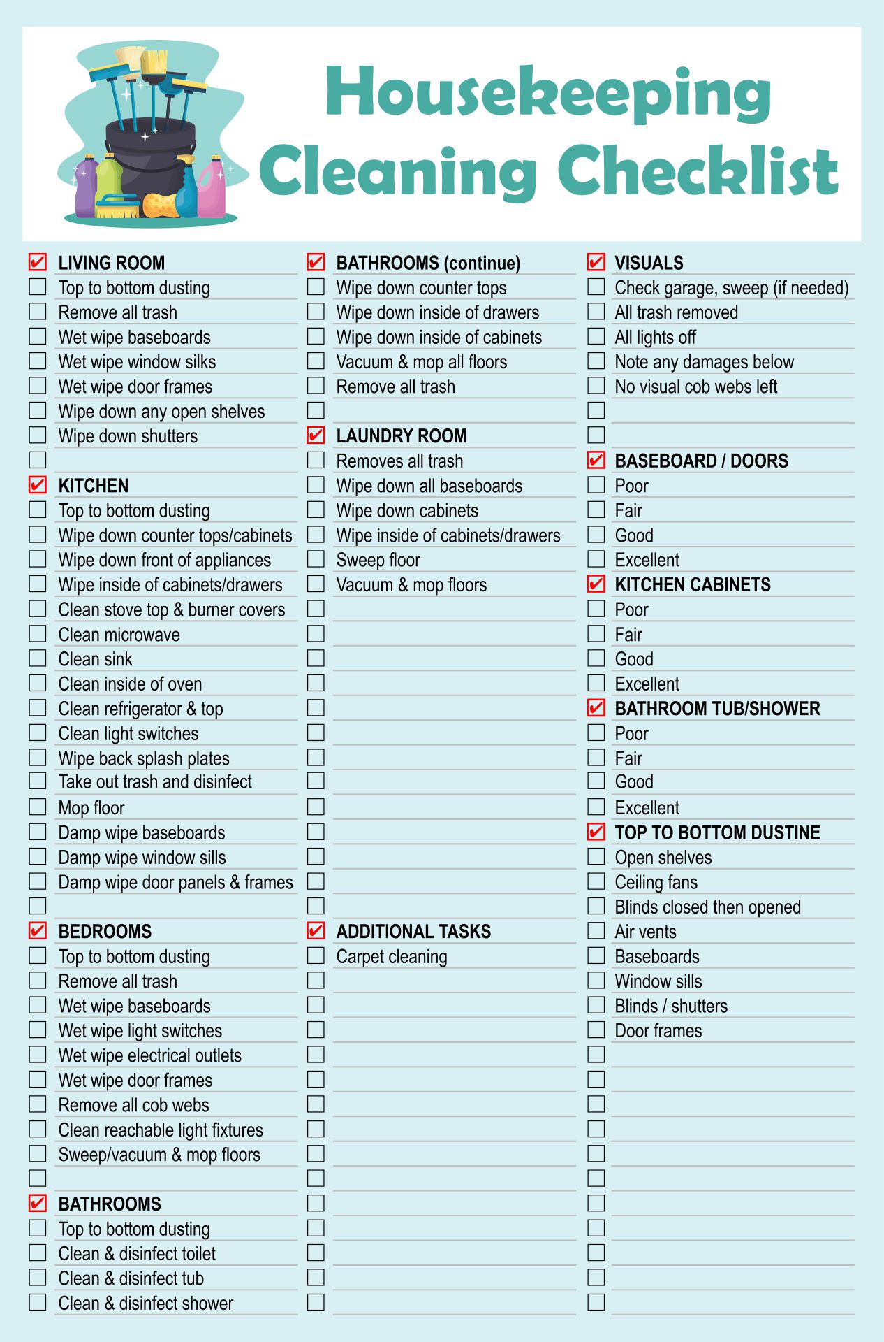 cleaning schedule template