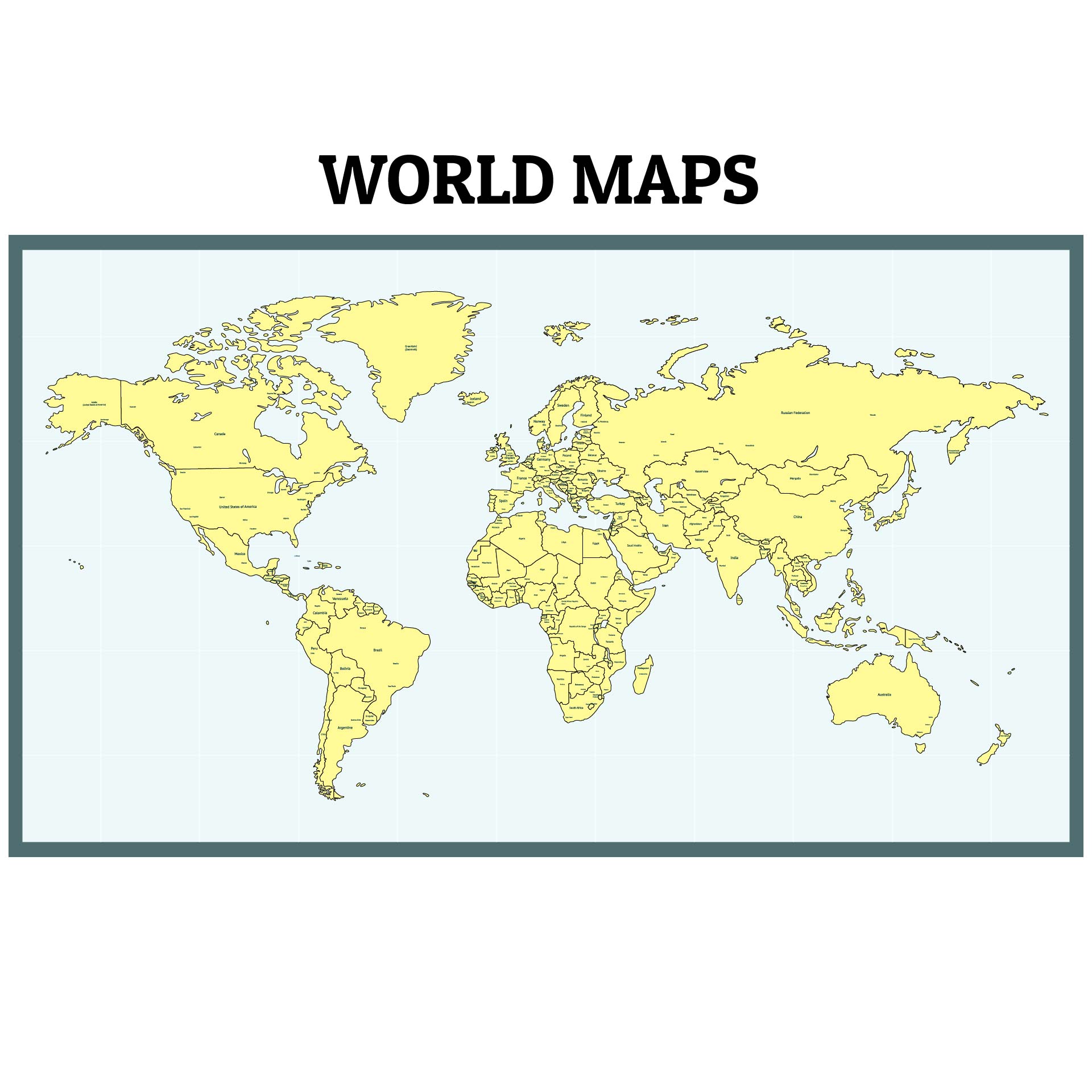 Kids World Map with Countries