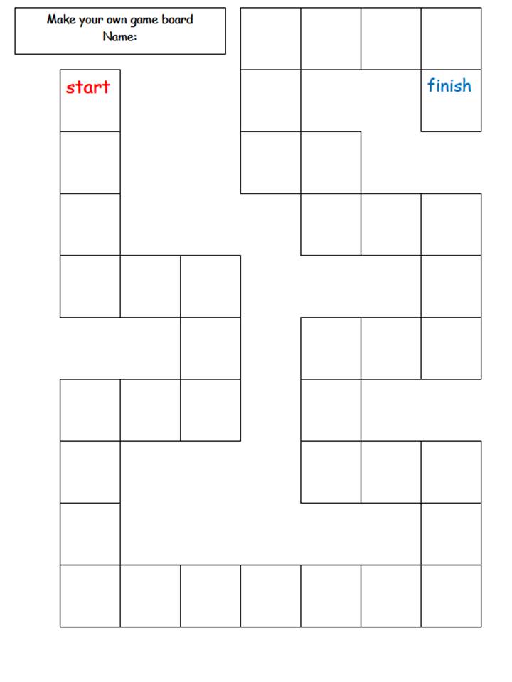 Make Your Own Board Game Printable Template