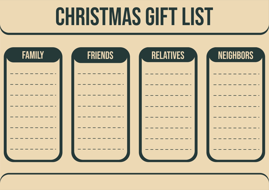 Printable Christmas List Template