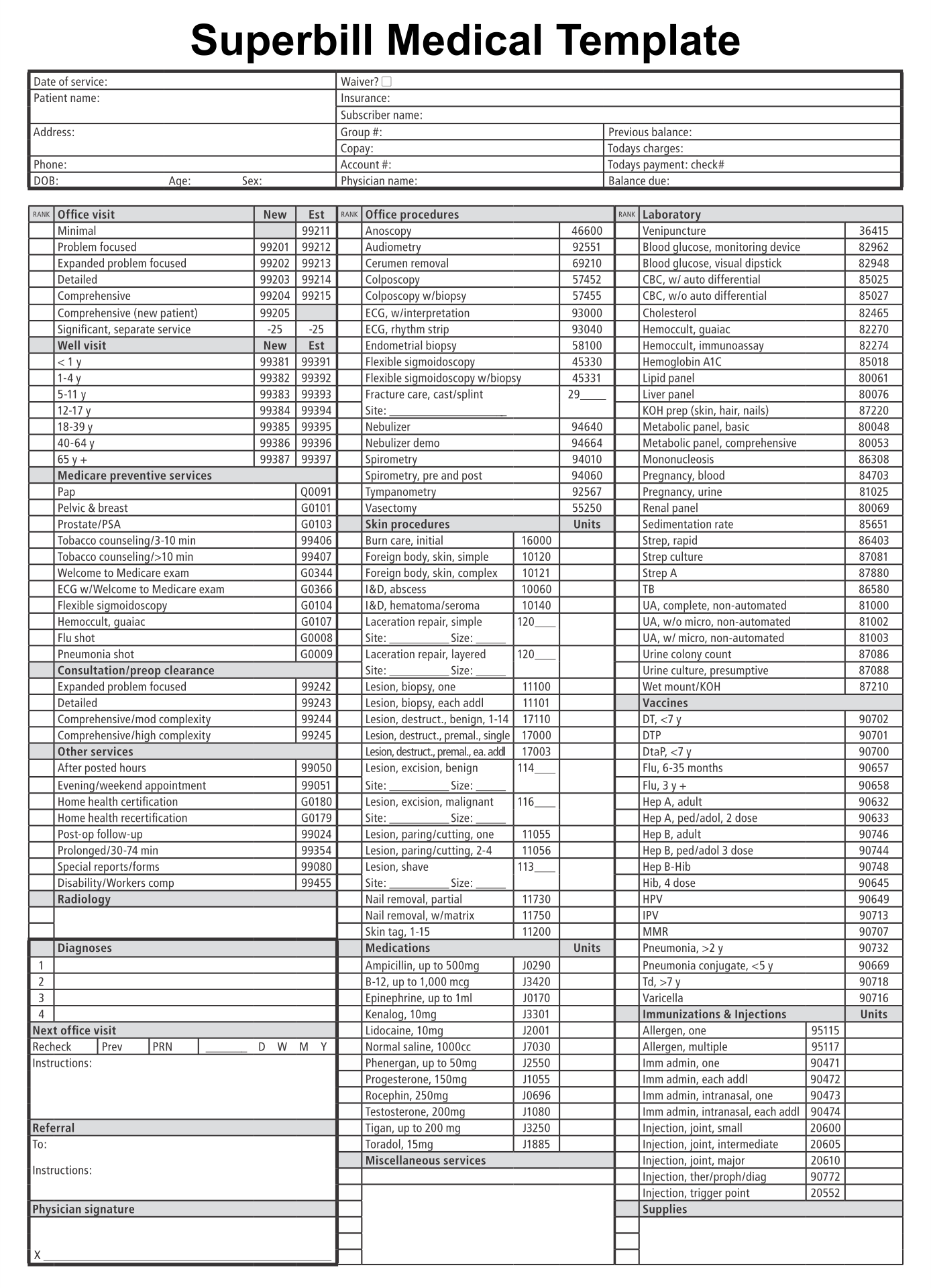 Free Printable Superbill Template Printable Form, Templates and Letter