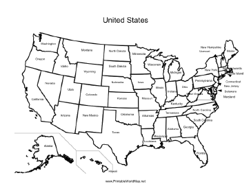Printable USA Maps with States Labeled