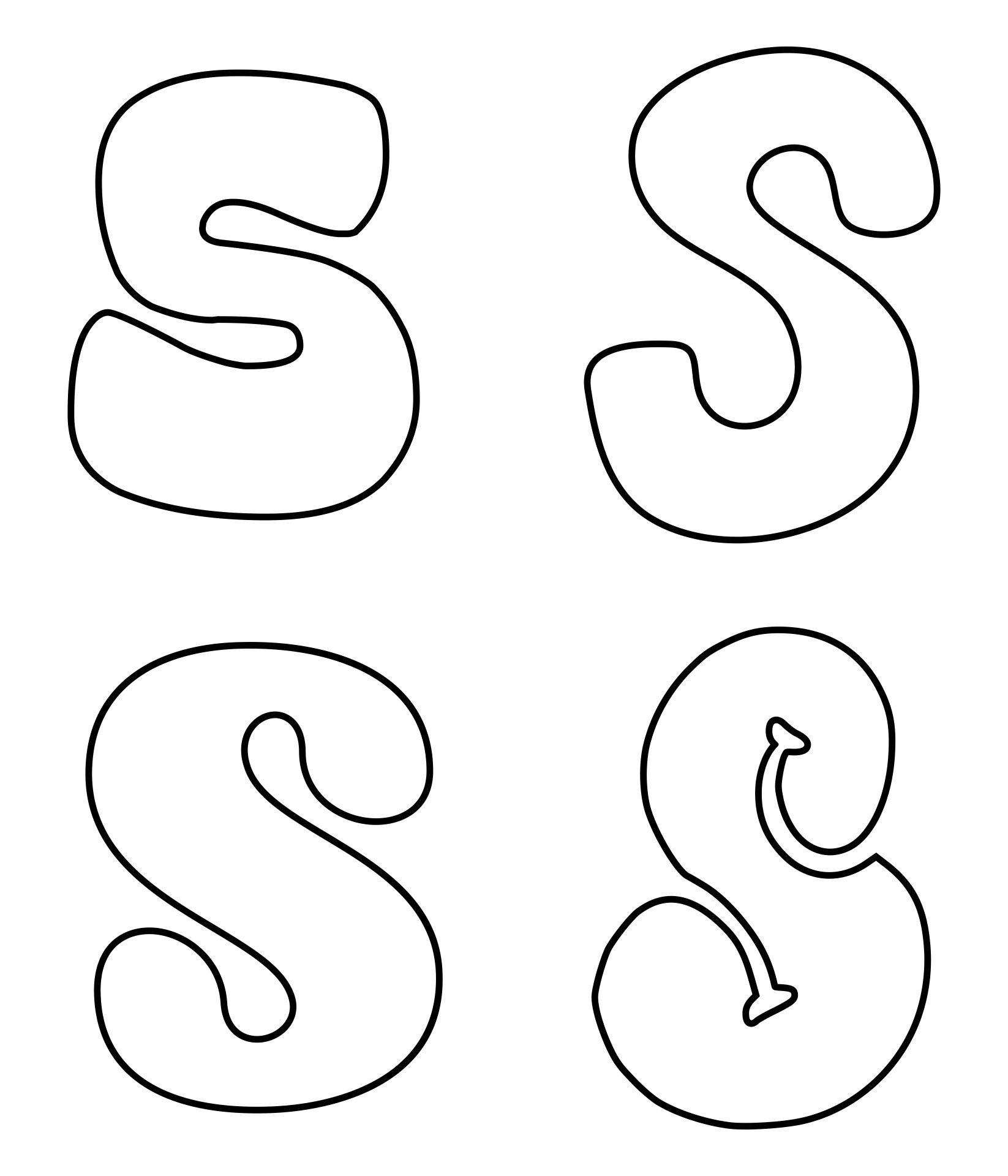 S Bubble Letters Alphabet