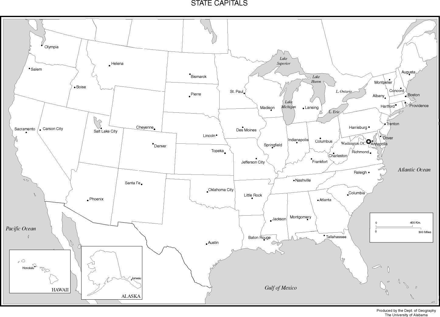 United States Map with Capitals