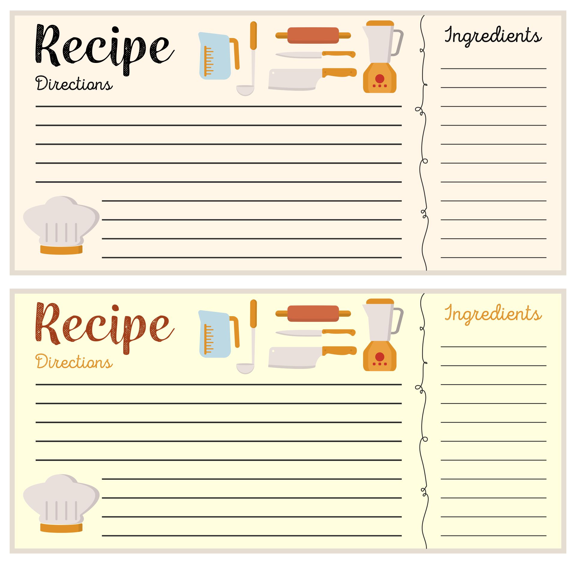 Blank Recipe Card Template Free Printable Recipe Cards 4x6