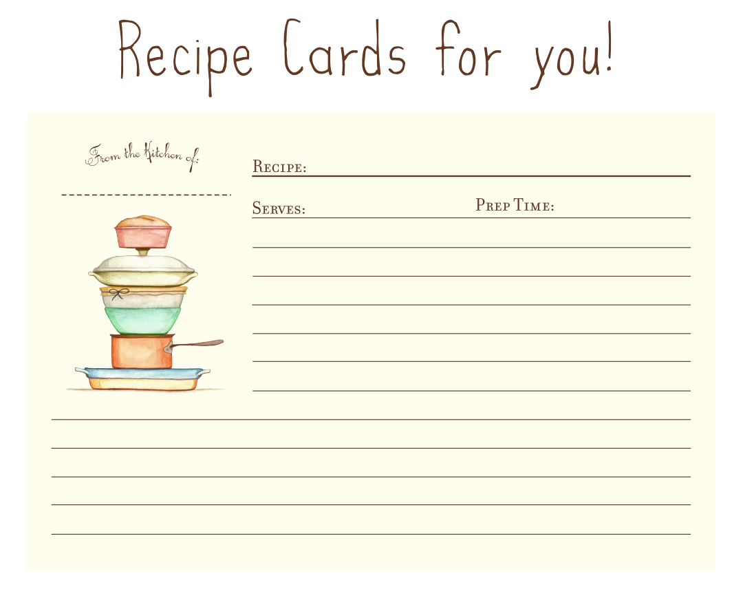 Blank Recipe Card Templates Printable