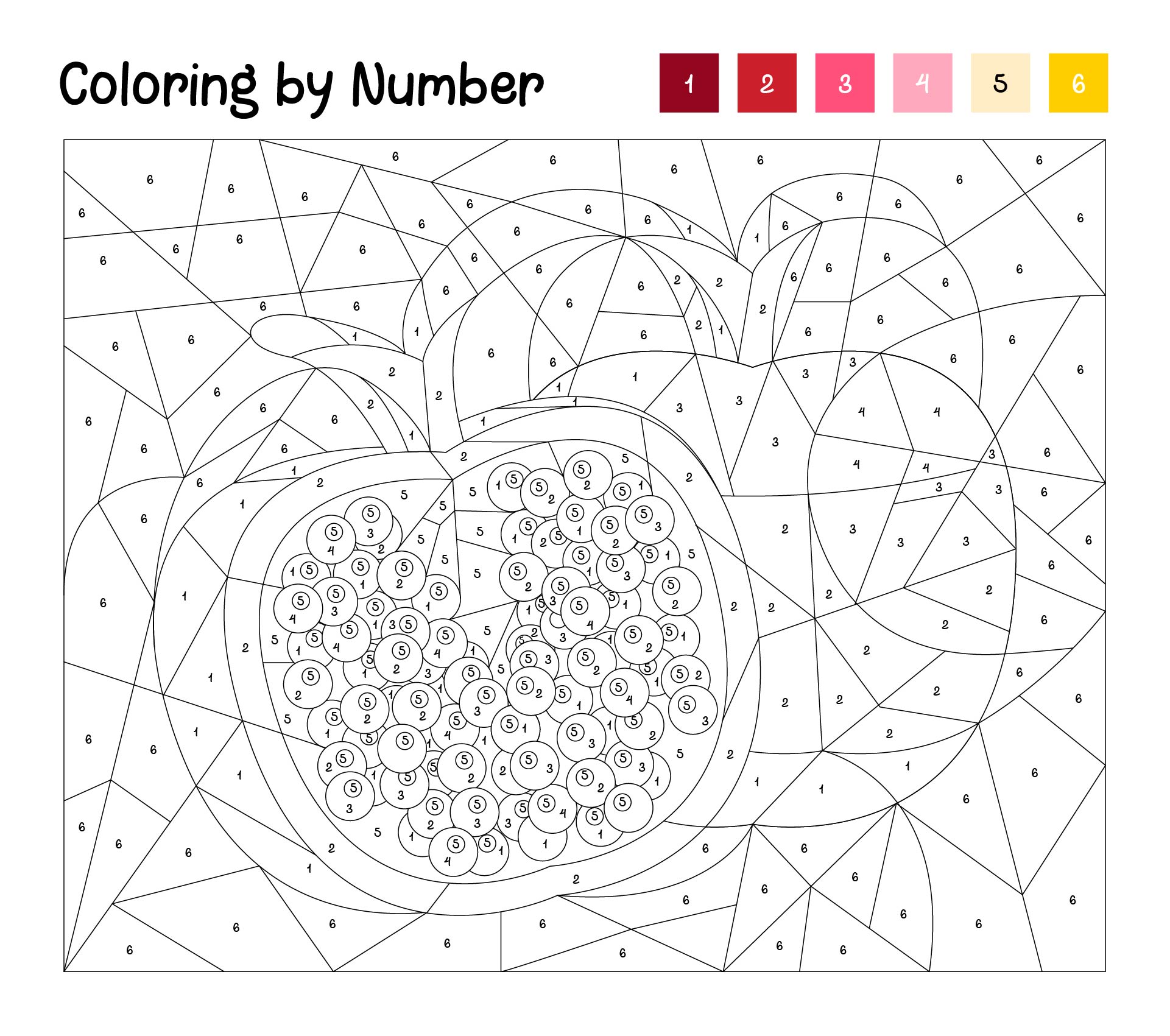 Difficult Color by Numbers Coloring Pages