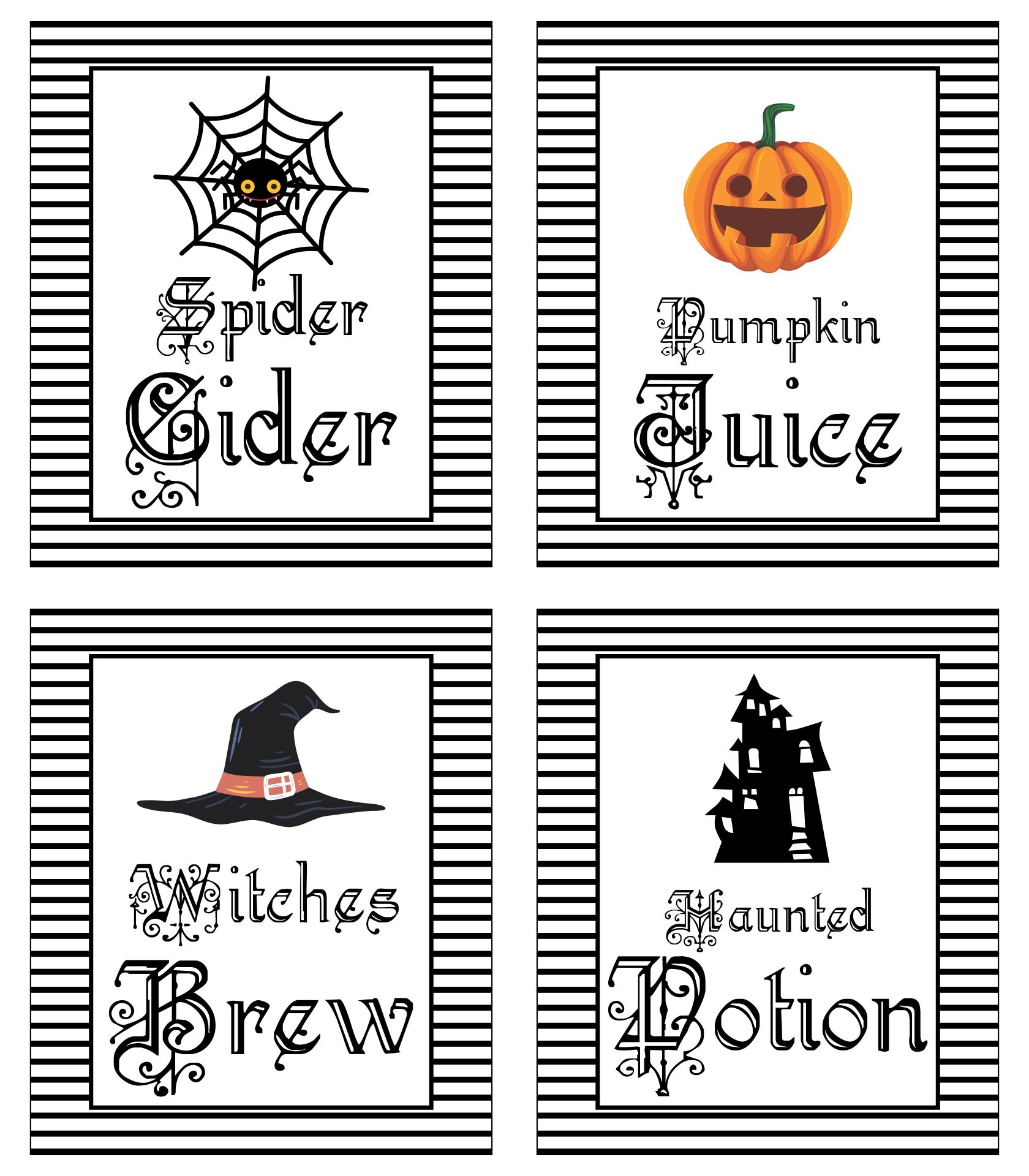 15 Best Halloween Drink Labels Printables Printablee