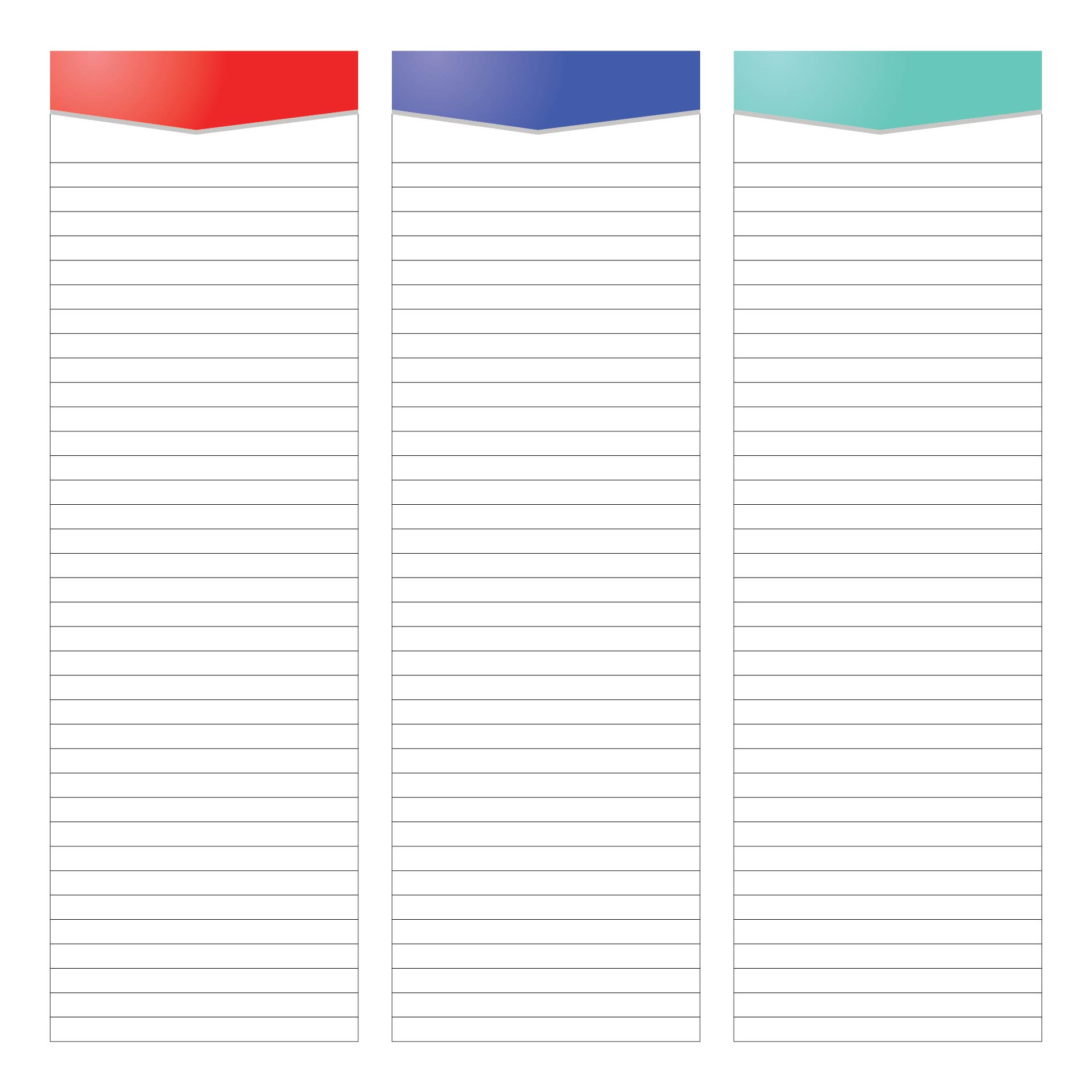 Printable Blank 3 Column Templates
