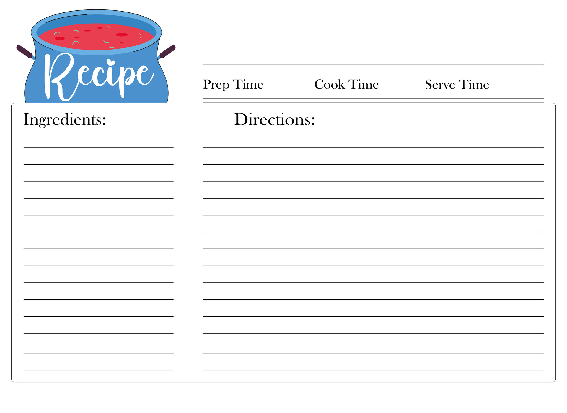 free fillable recipe cards