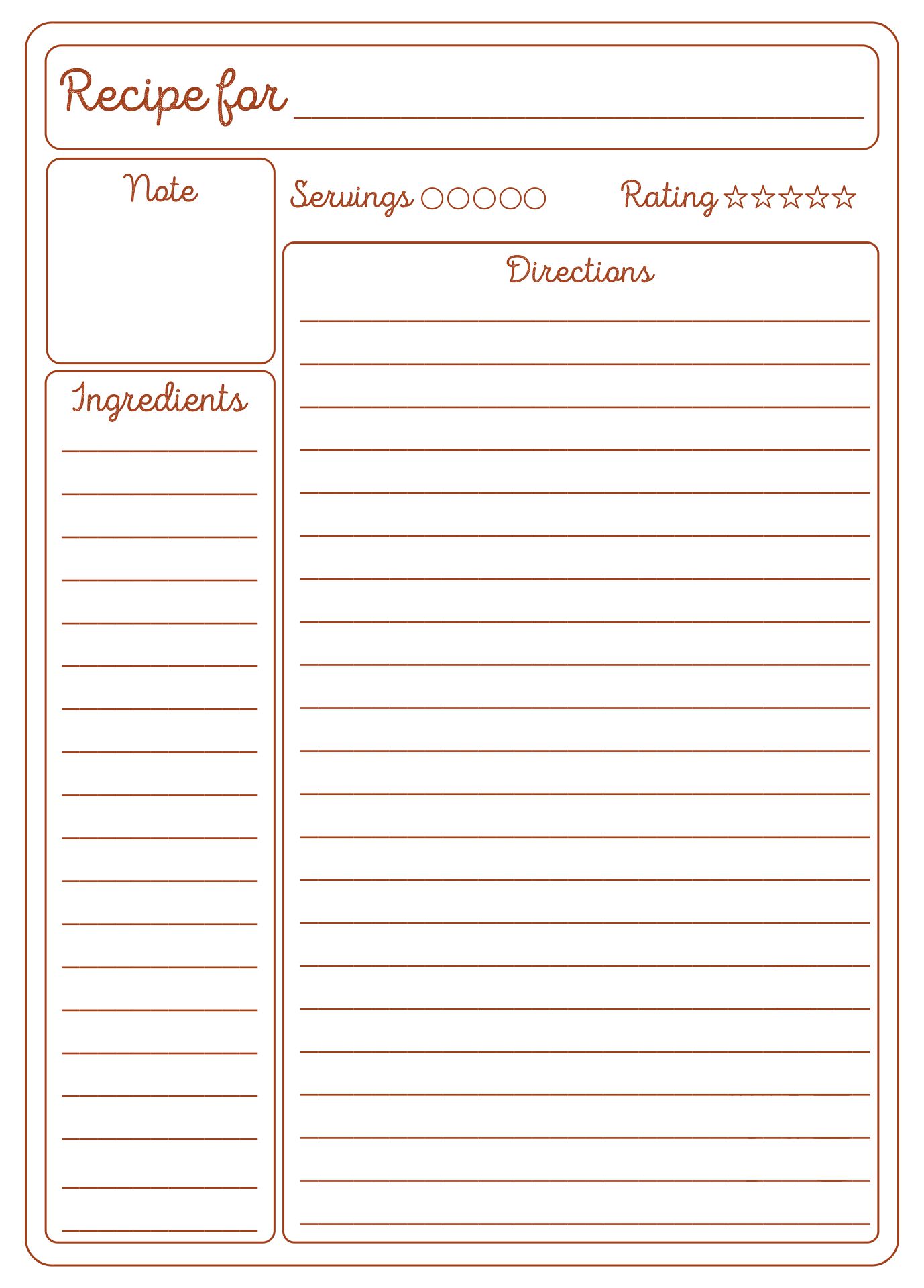 9 Best Images of Blank Printable Recipe Cards - Blank Recipe Card