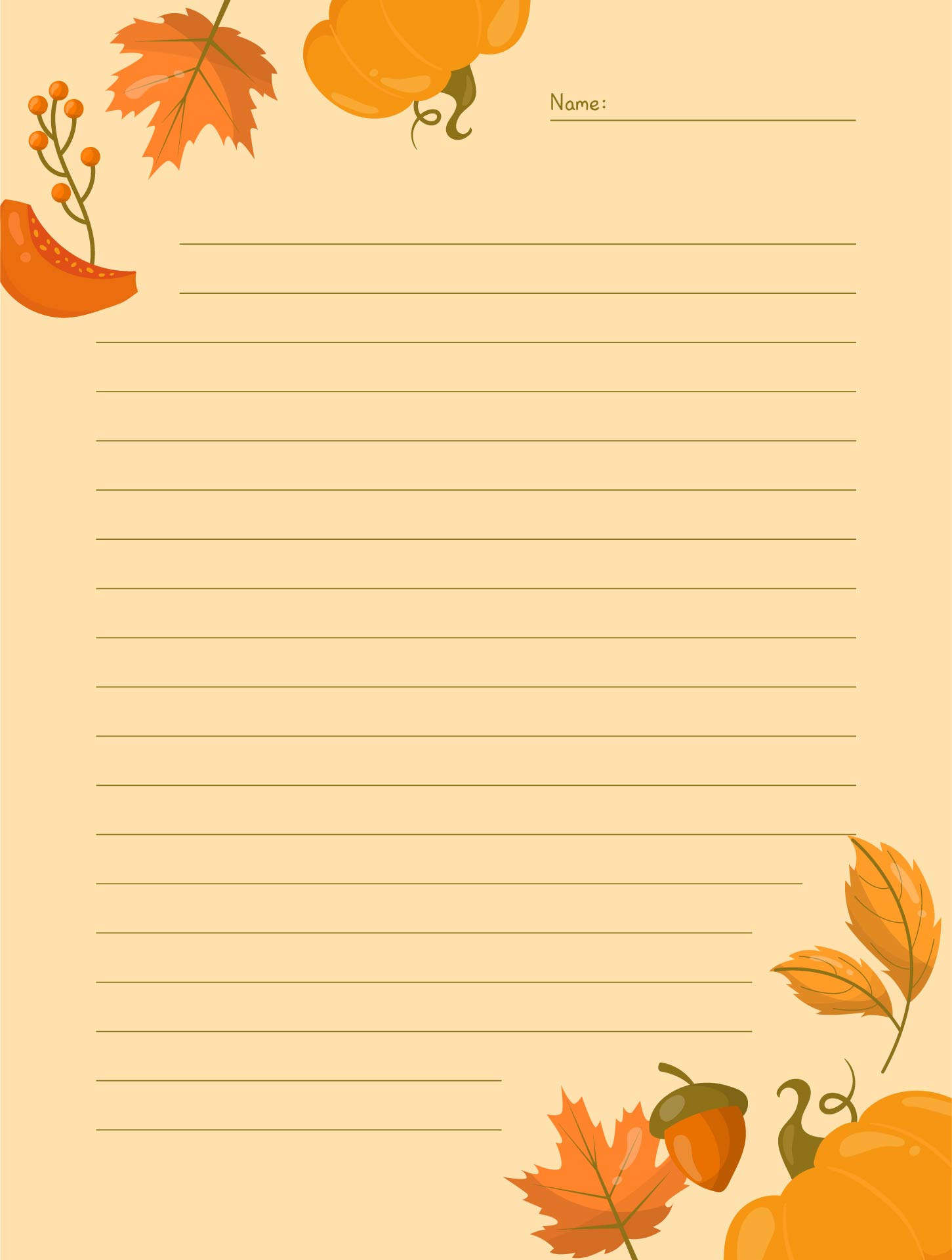 Printable Thanksgiving Stationery Paper
