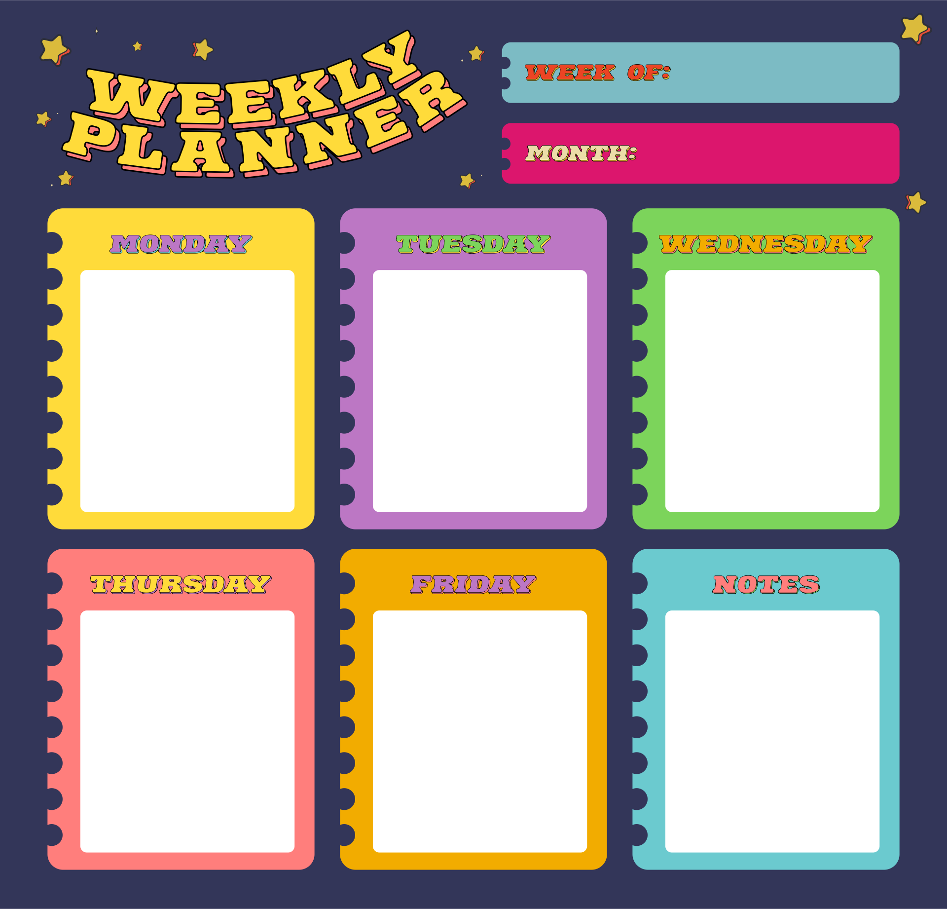 11 Best Monday Through Friday Planner Printable PDF for Free at Printablee