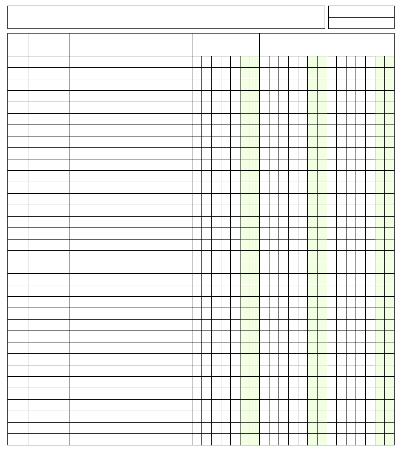 Printable Blank 3 Column Ledger Sheet