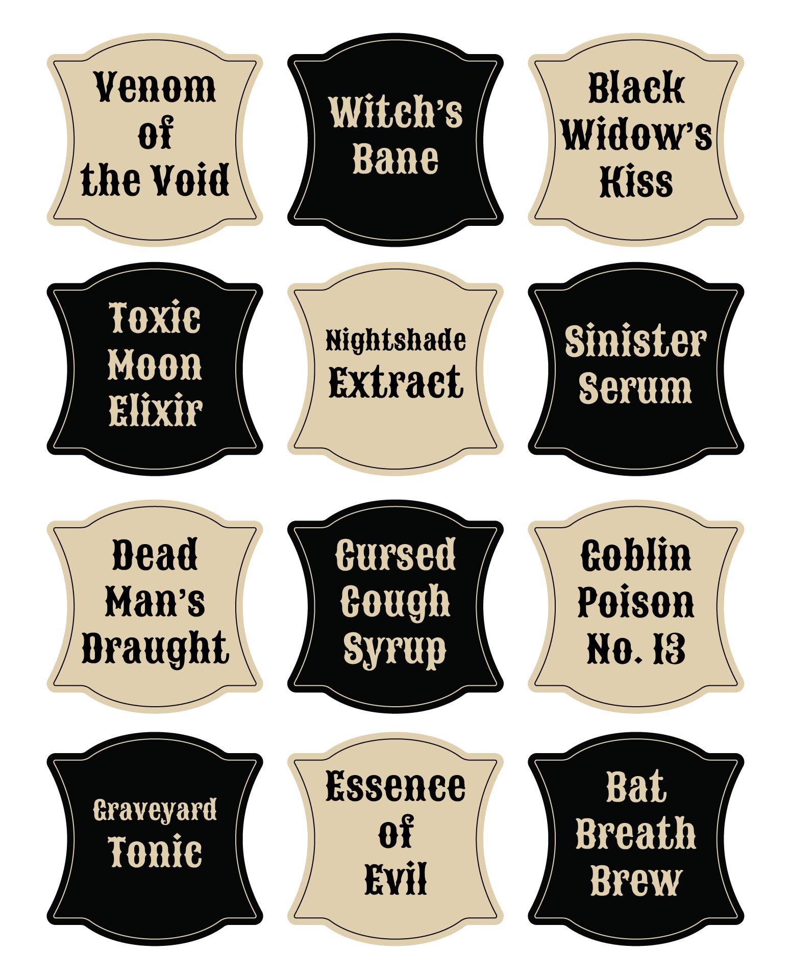 15 Best Printable Halloween Poison Labels Printablee