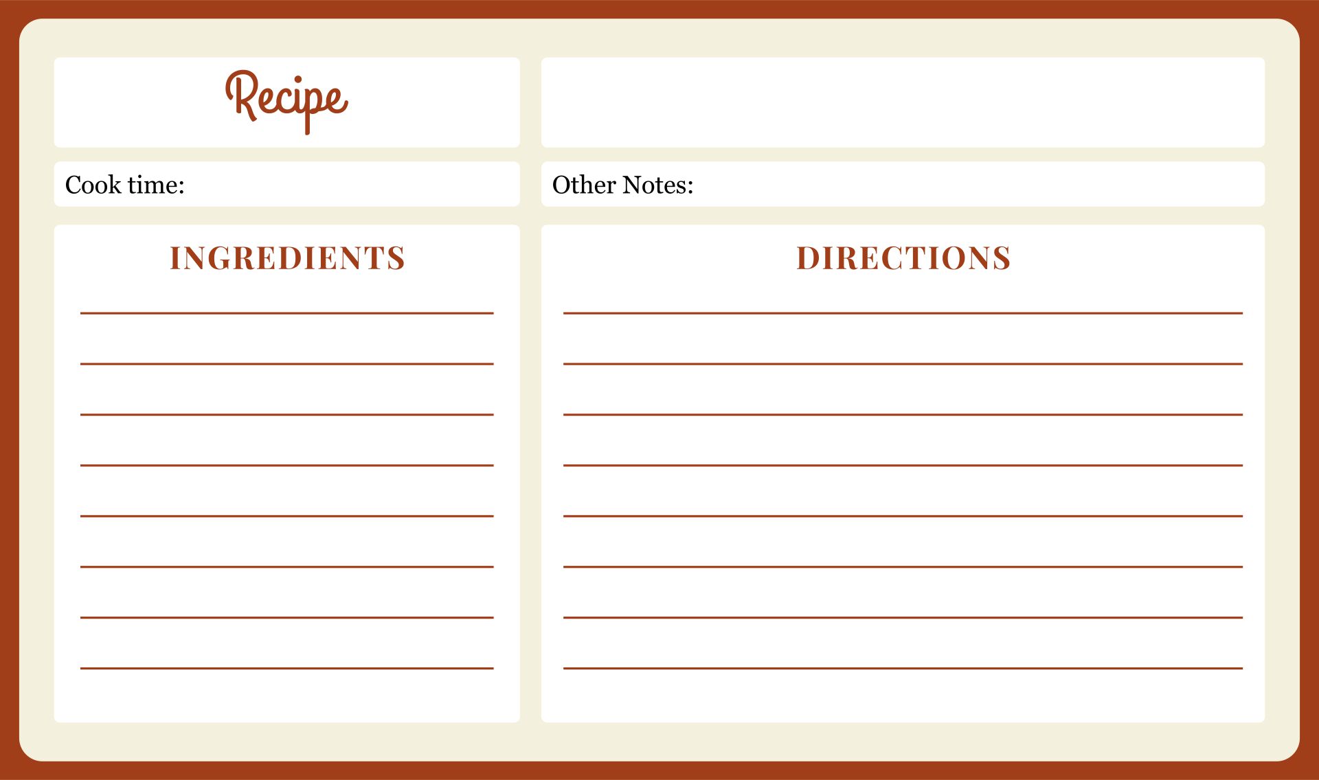 Printable Blank Recipe Card Template Free Printable Templates Download
