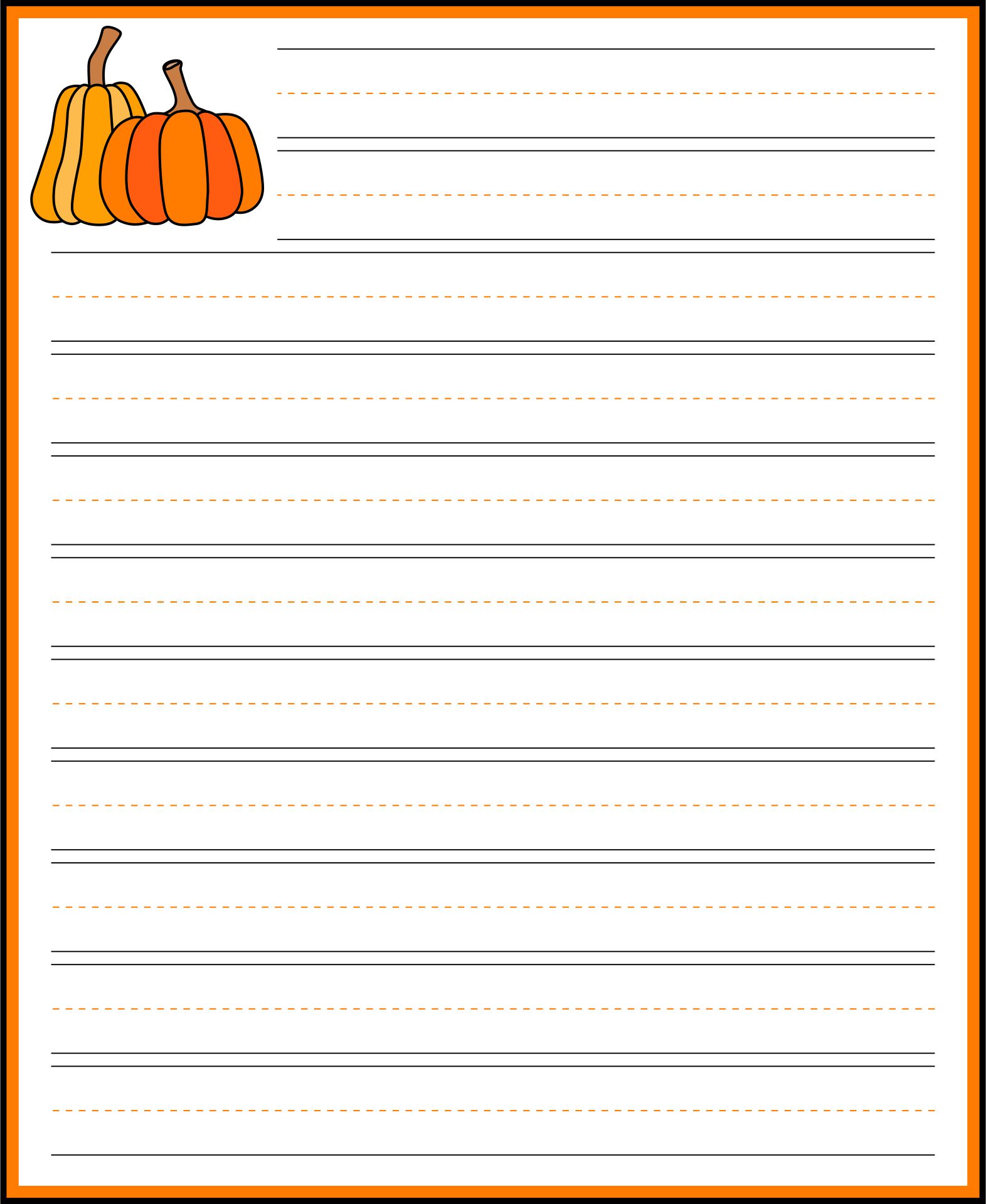  Printable Pumpkin Writing Paper