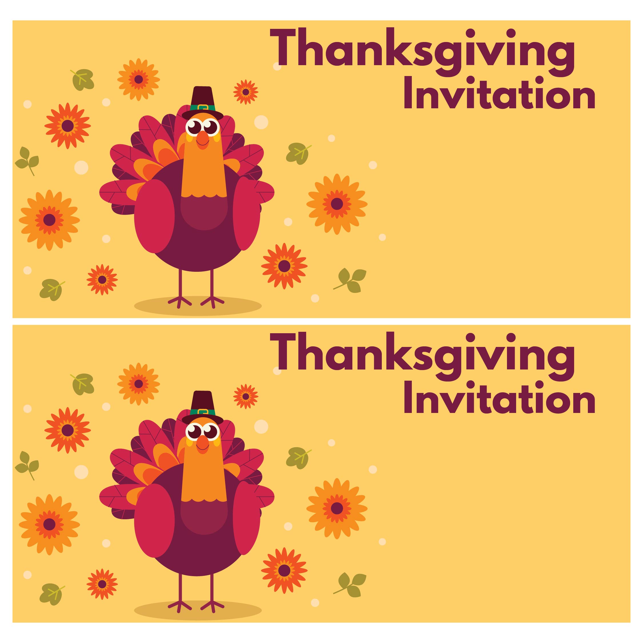 Thanksgiving Printable Invitation Templates