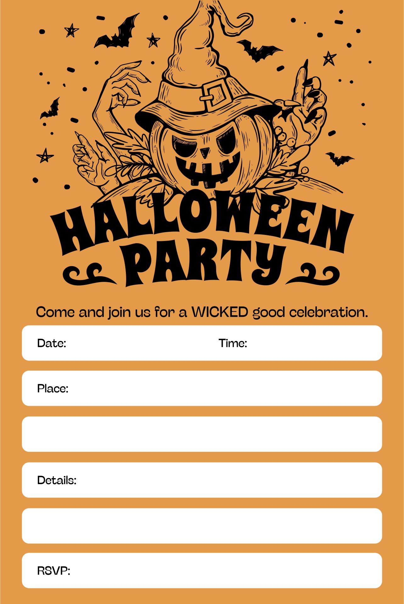 15 Best Adult Halloween Party Invitations Printable Printablee