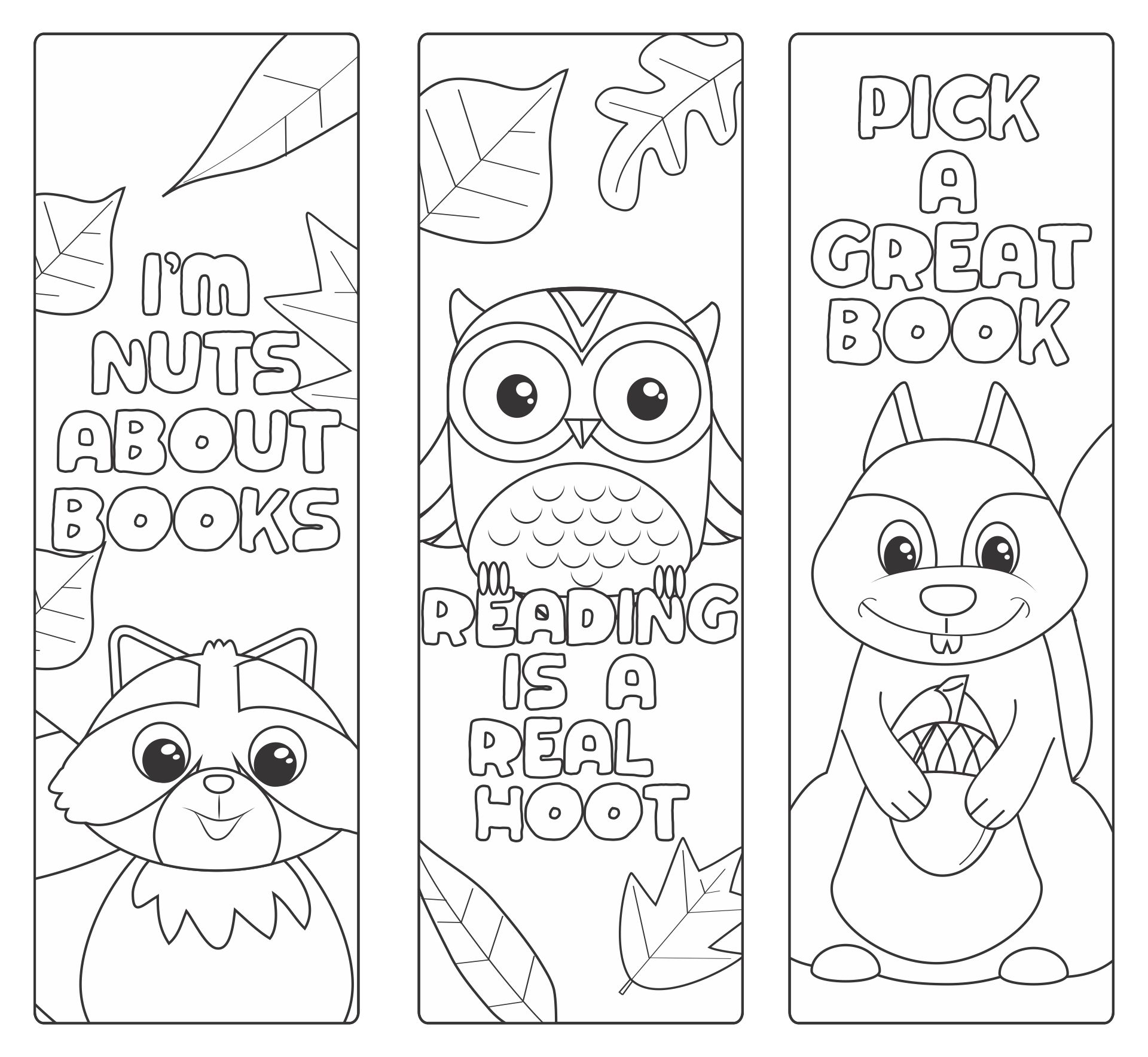 Animal Bookmark Coloring Pages