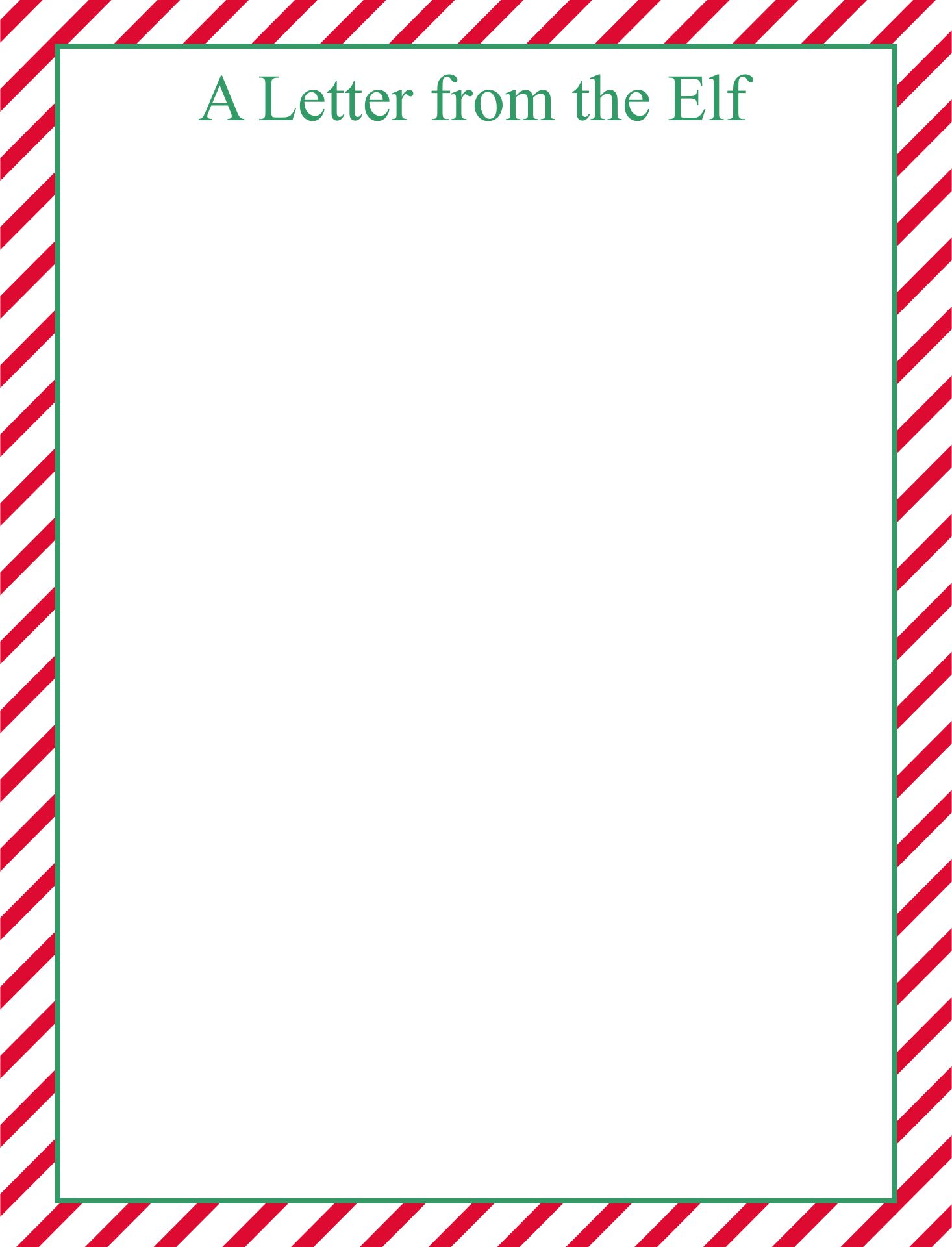 Blank Letter From Elf Template
