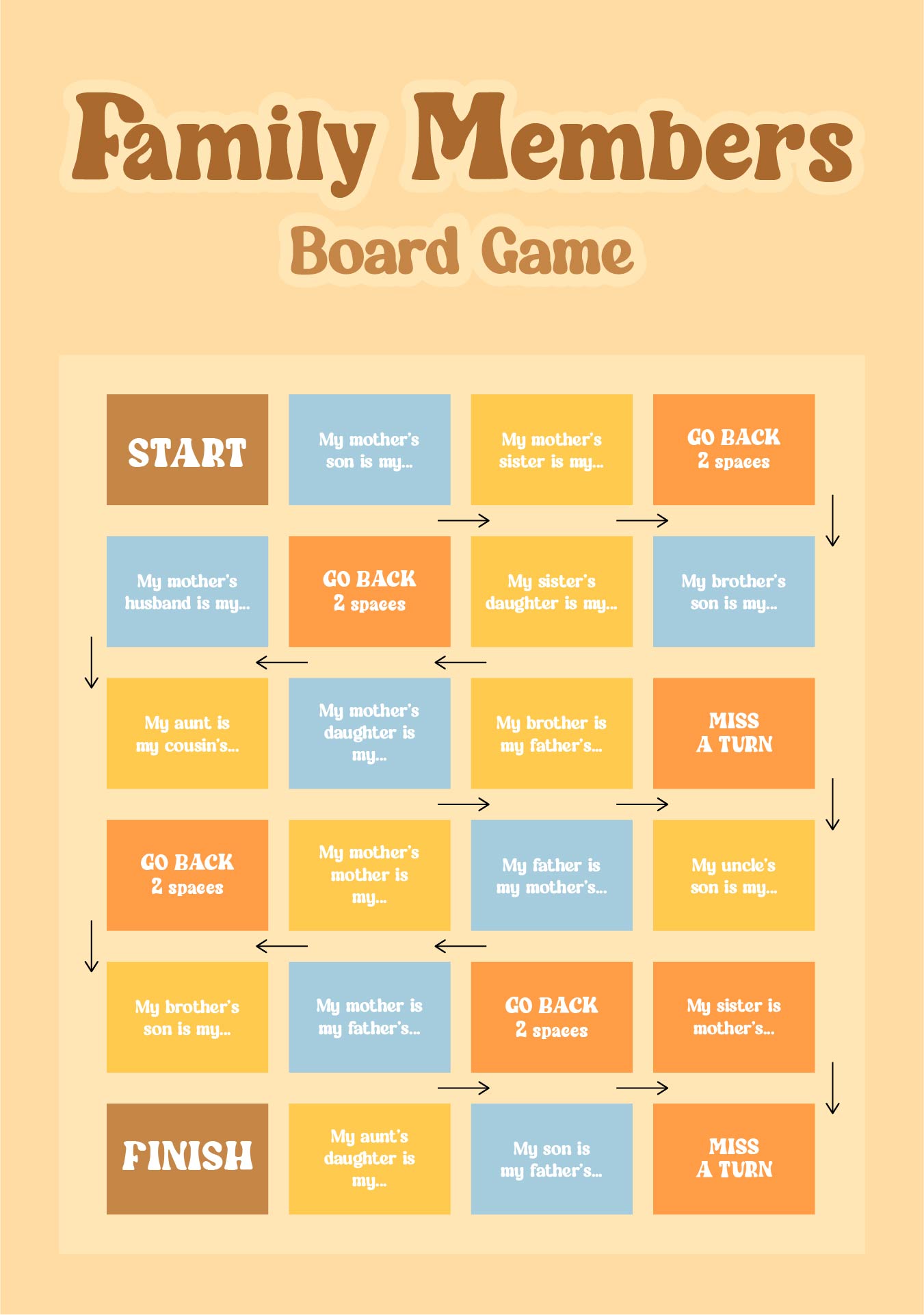 Board Game Worksheets