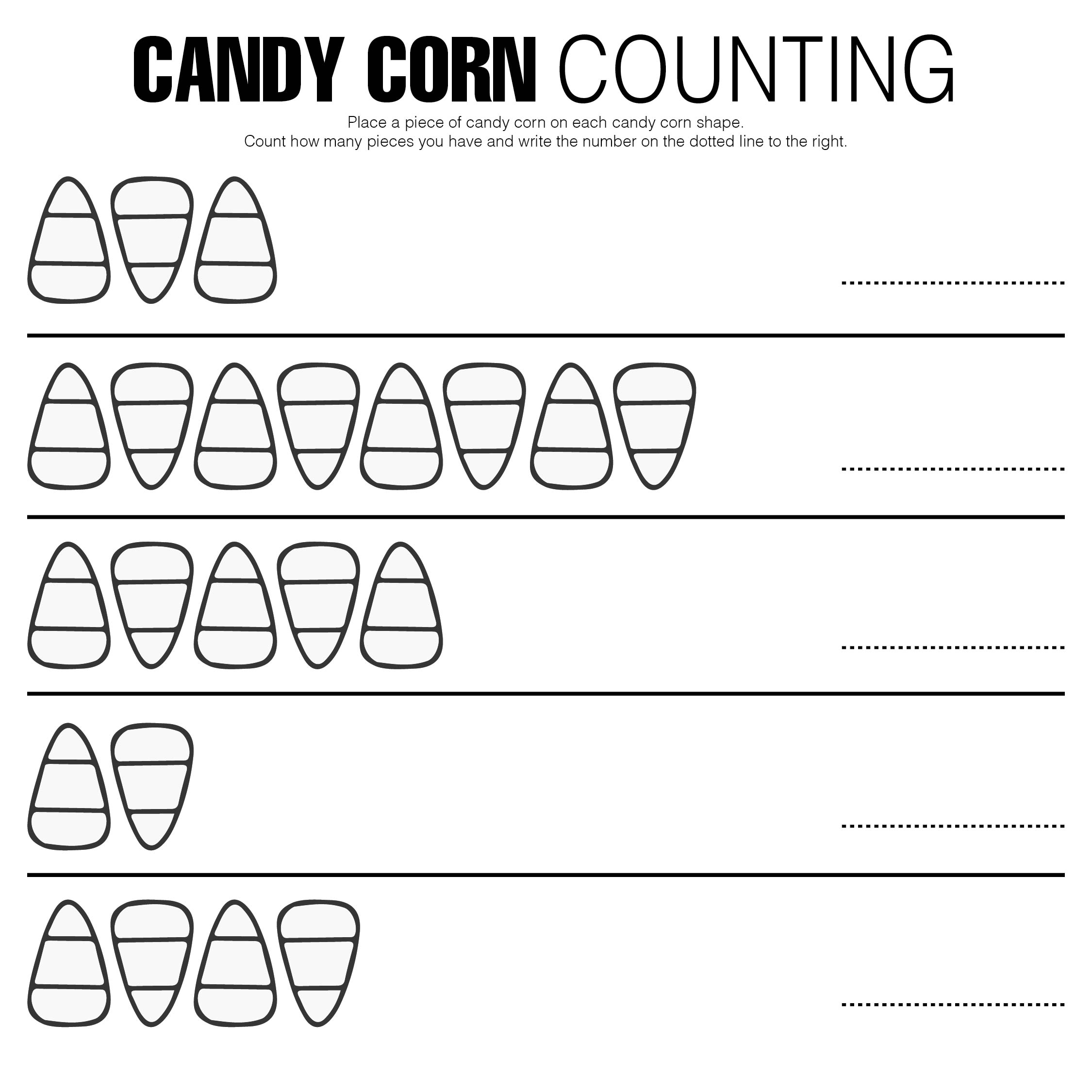 Counting Halloween Candy Worksheet