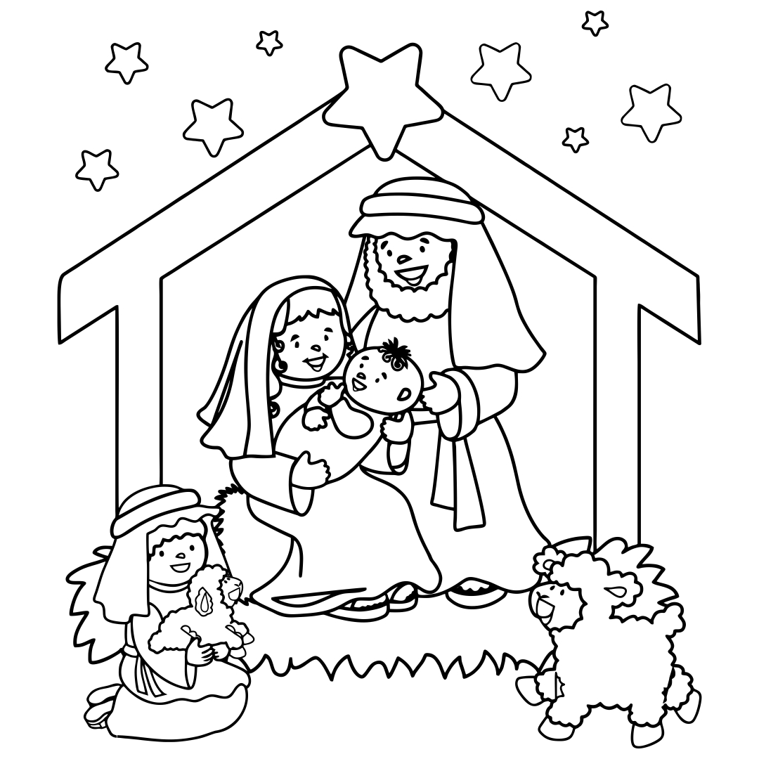 Christmas Nativity Coloring Page