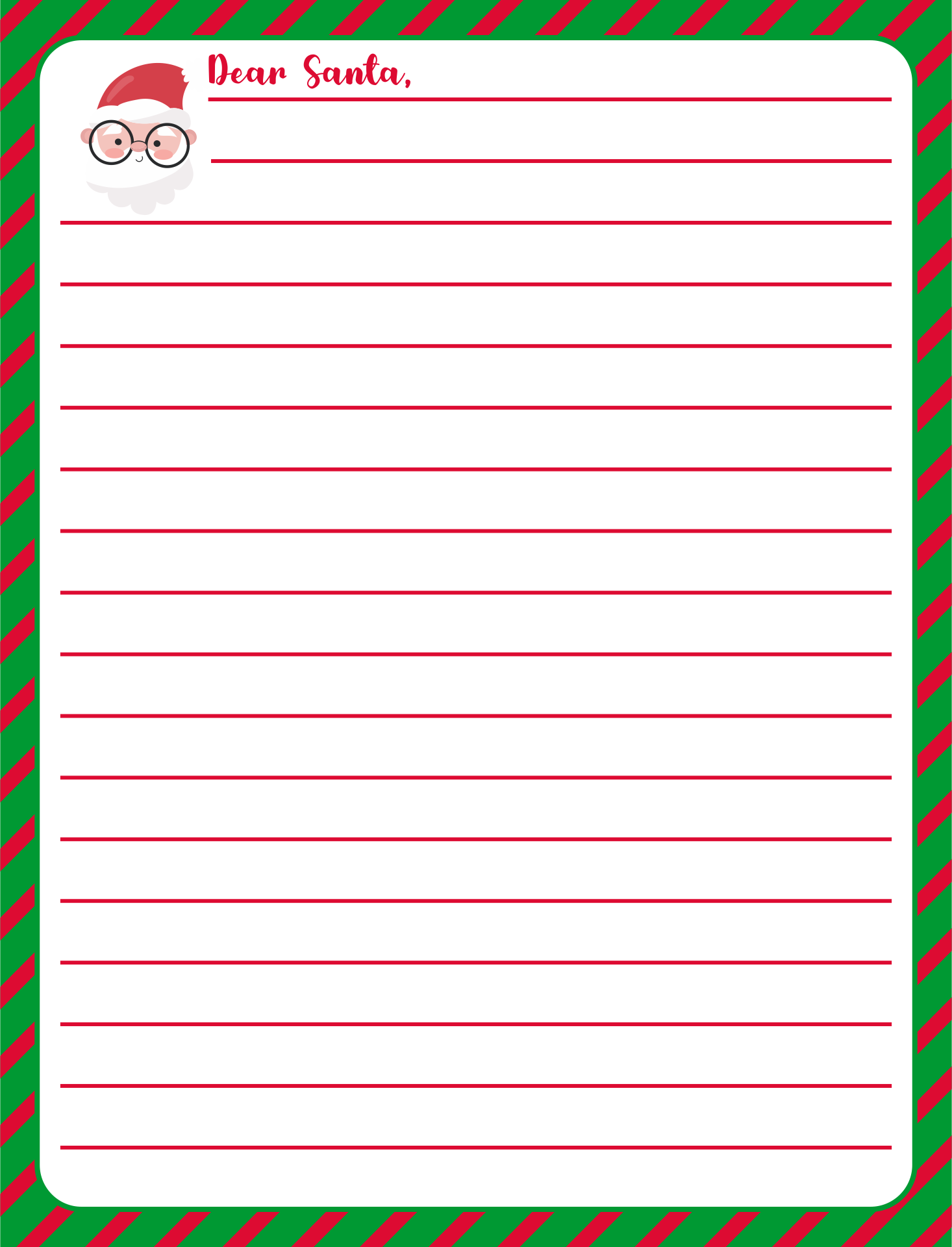 Printable Blank Santa Letter Template