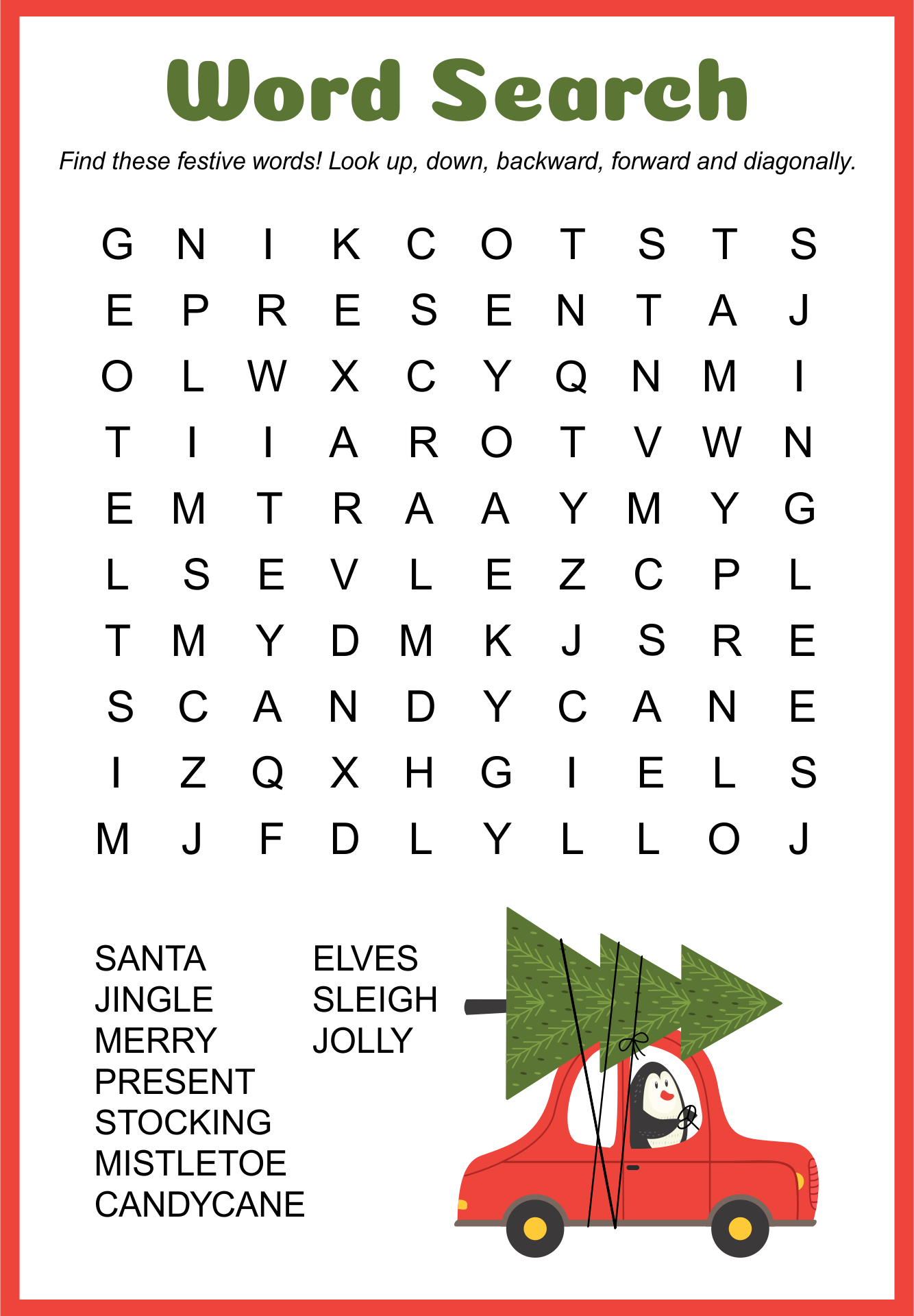  Printable Christmas Games Activities