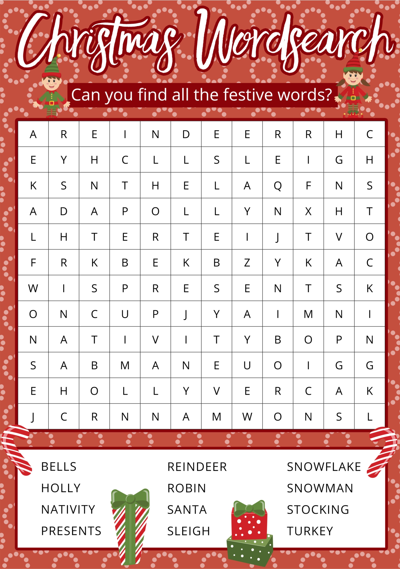 Printable Christmas Word Search Puzzles