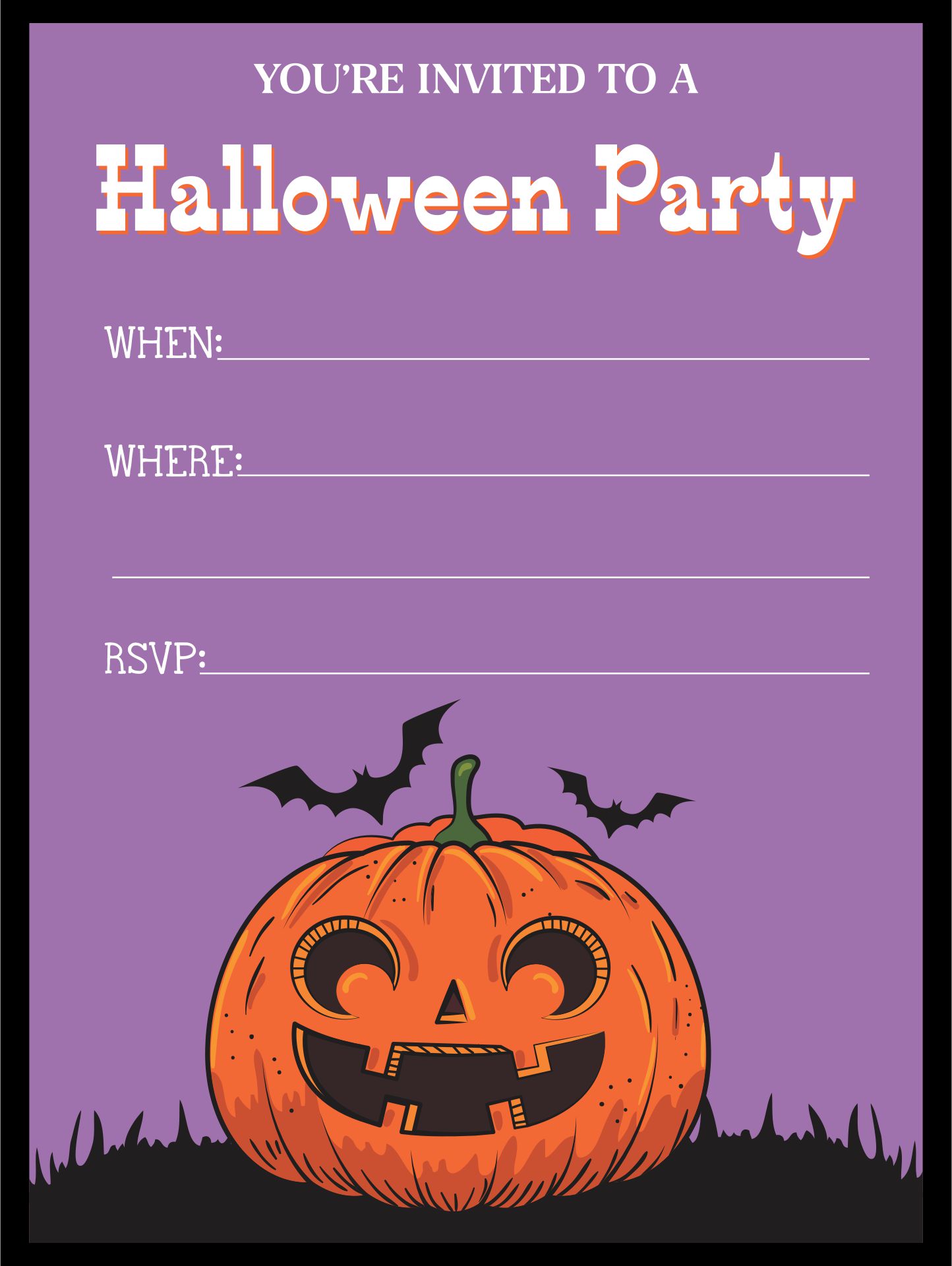 Adult Halloween Party Invitations Printable