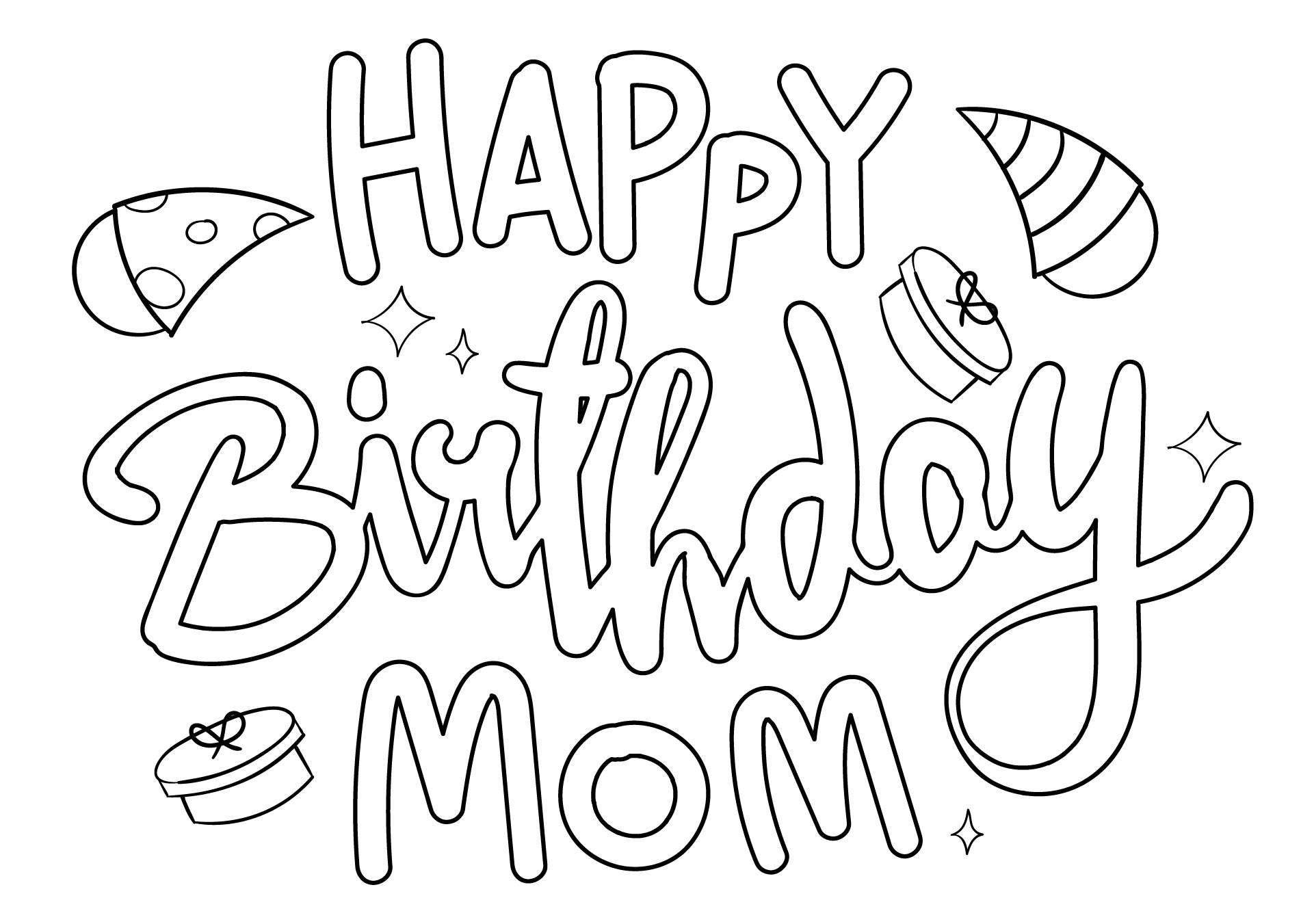 Printable Happy Birthday Coloring Pages