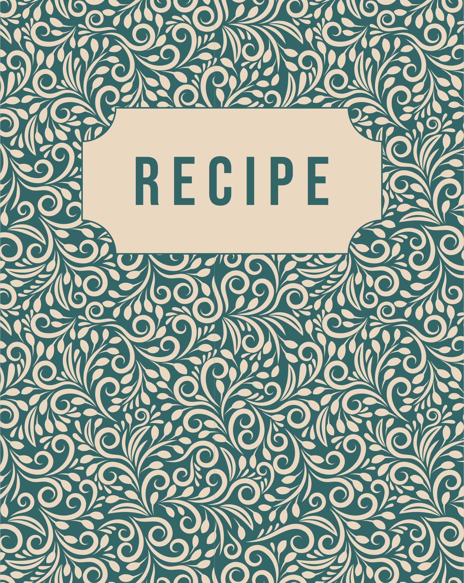 Printable Recipe Binder Cover Page