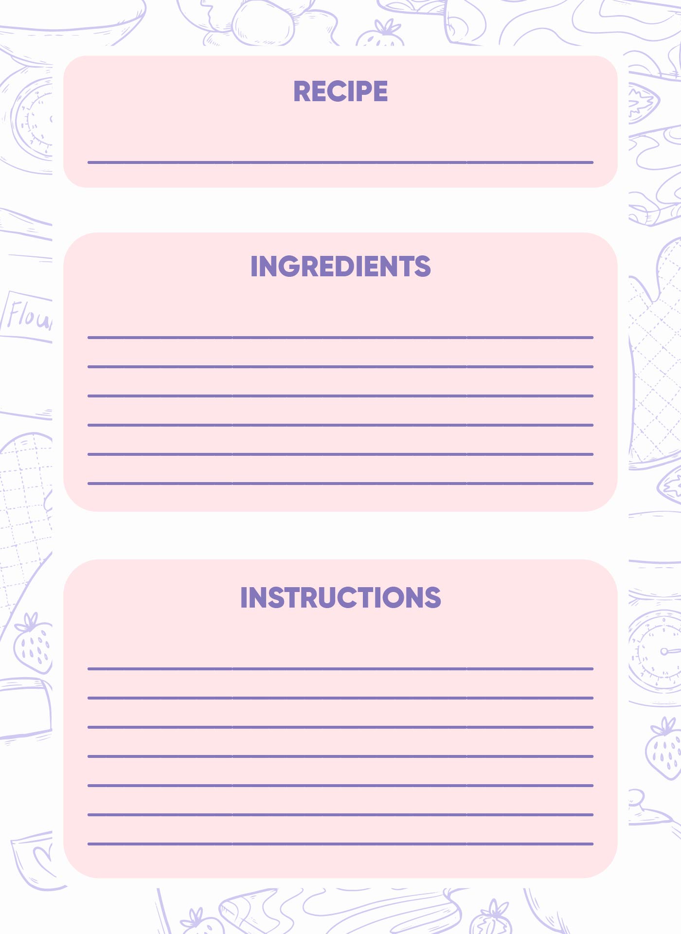 Free Recipe Pages To Print