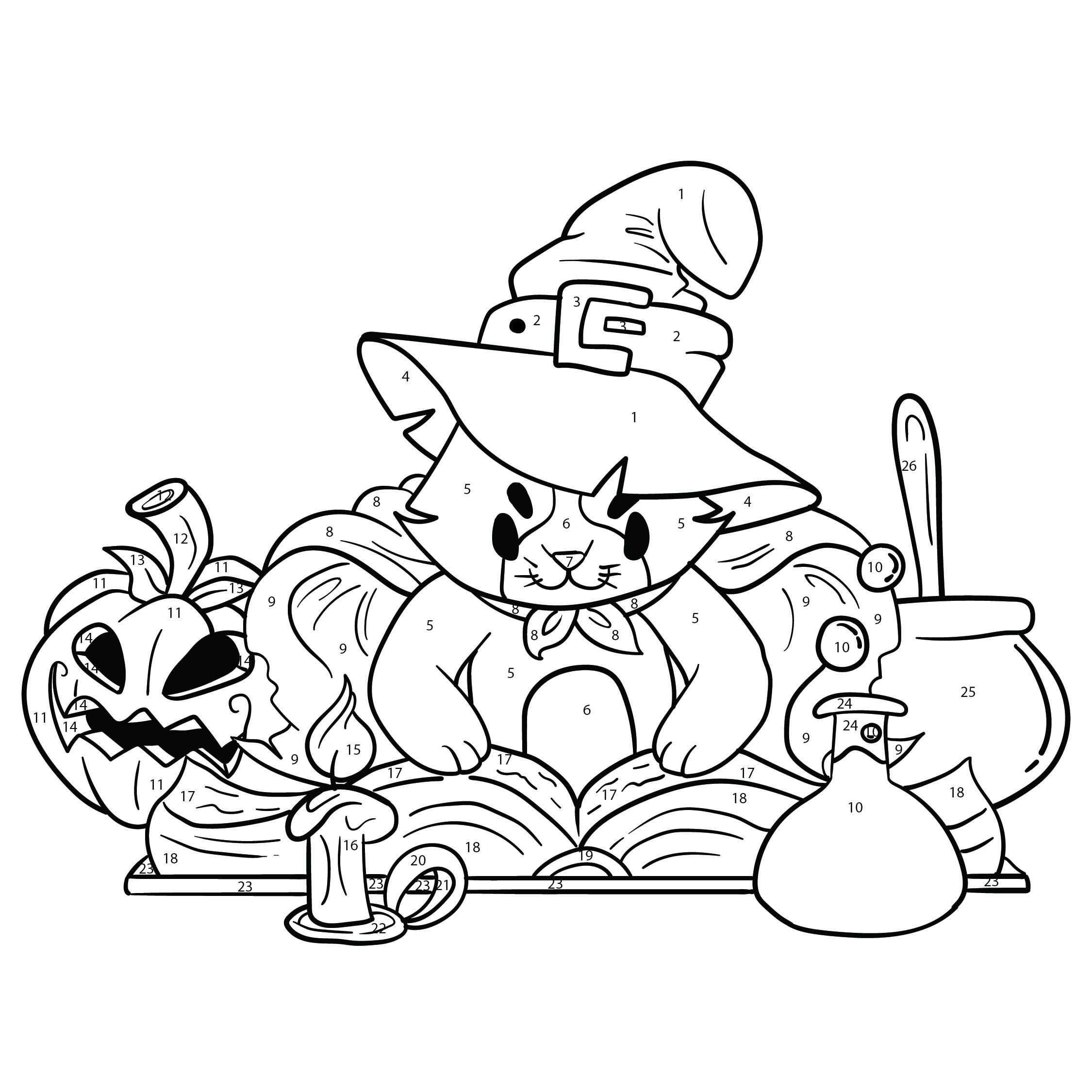 halloween-coloring-by-number-worksheets