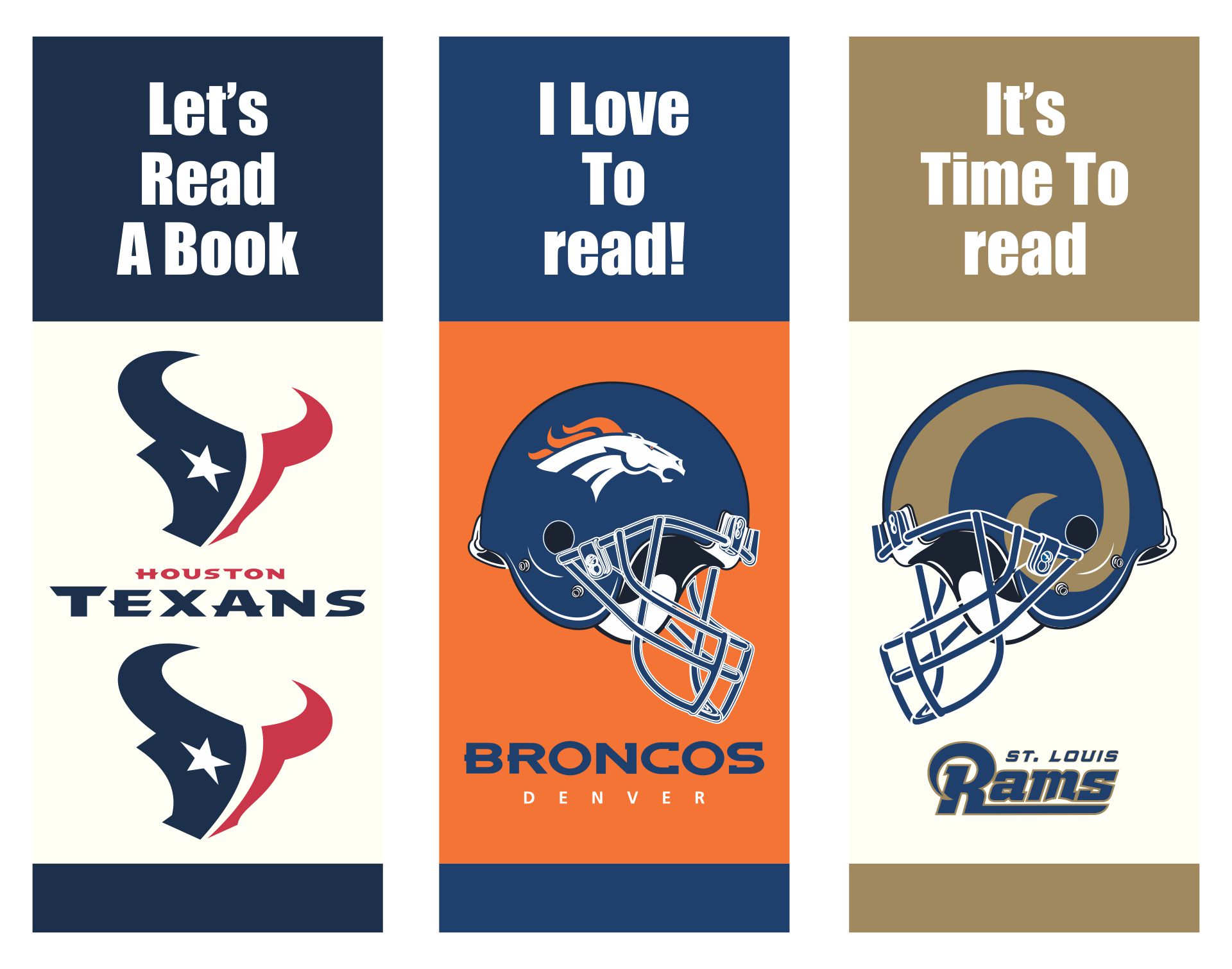 NFL Printable Football Bookmarks