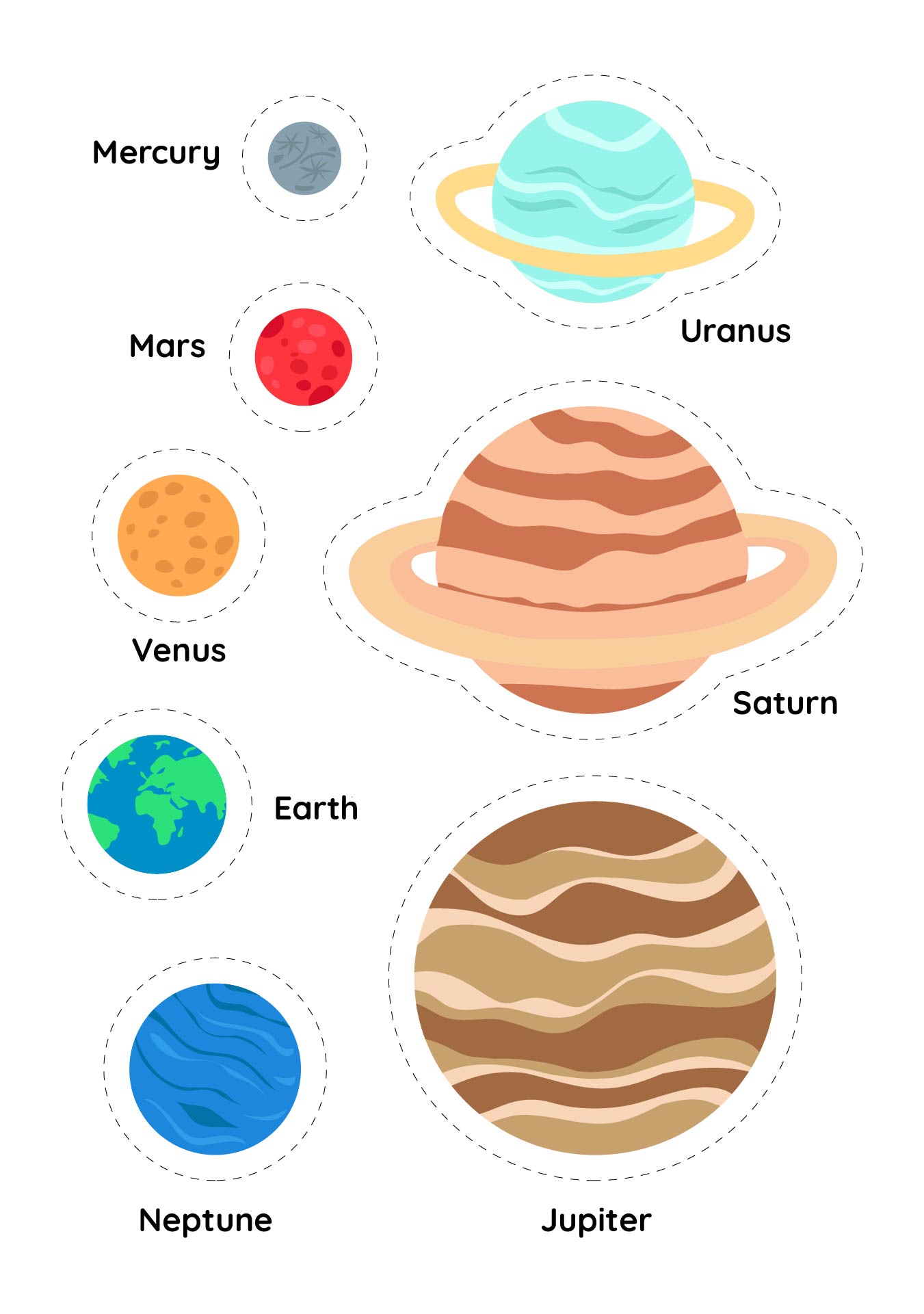 Printable Planet Cut Outs