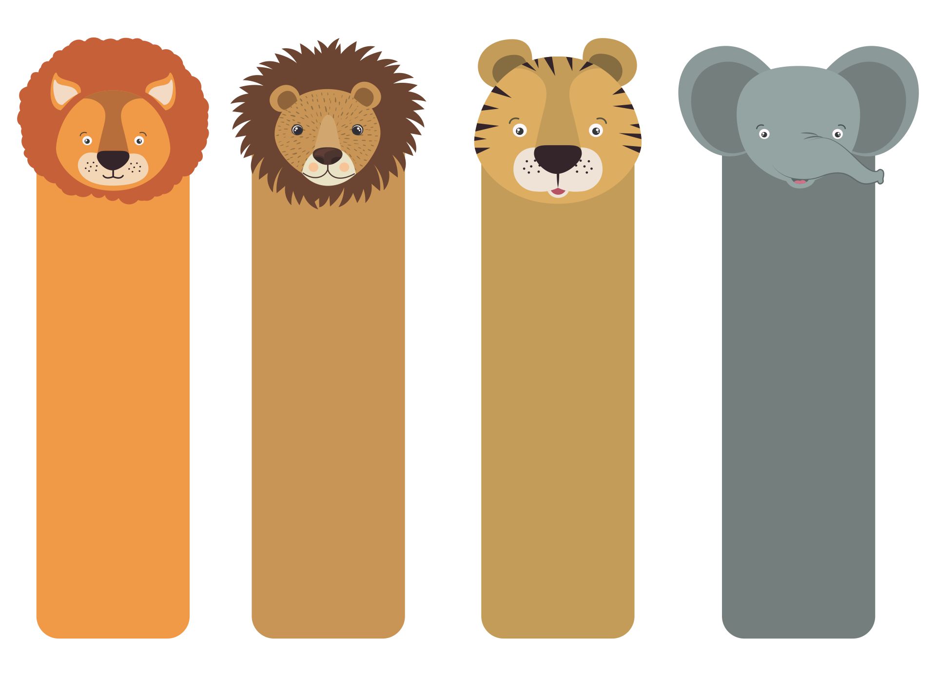  Printable Animal Bookmarks to Color