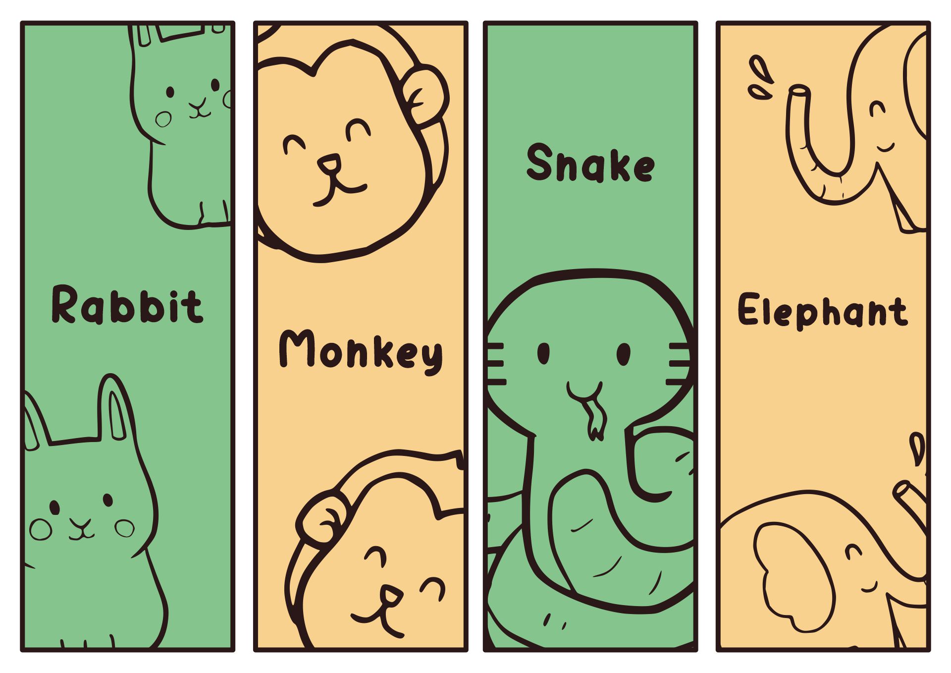 7 Best Free Printable Animal Bookmarks To Color Printableecom Cute 