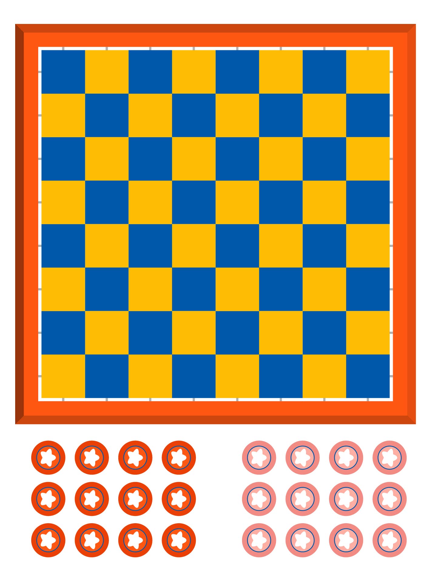Printable Checkers Board Game
