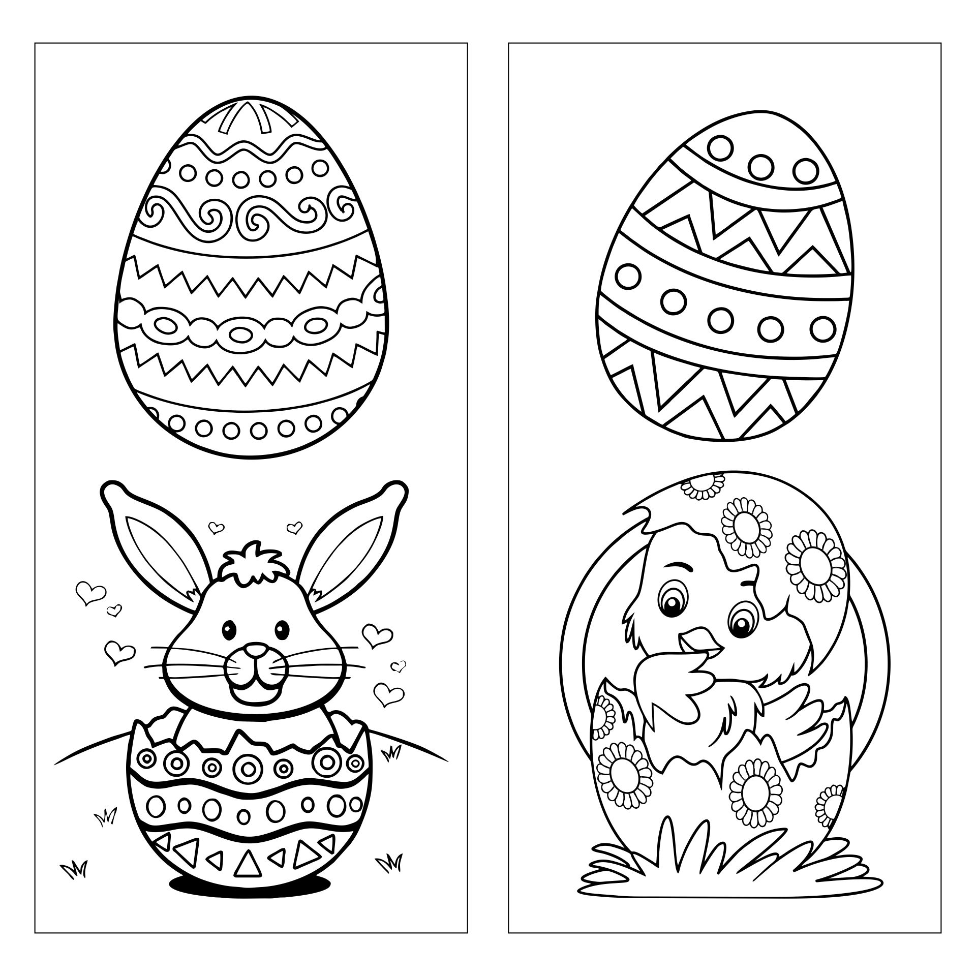 Printable Easter Bookmarks to Color