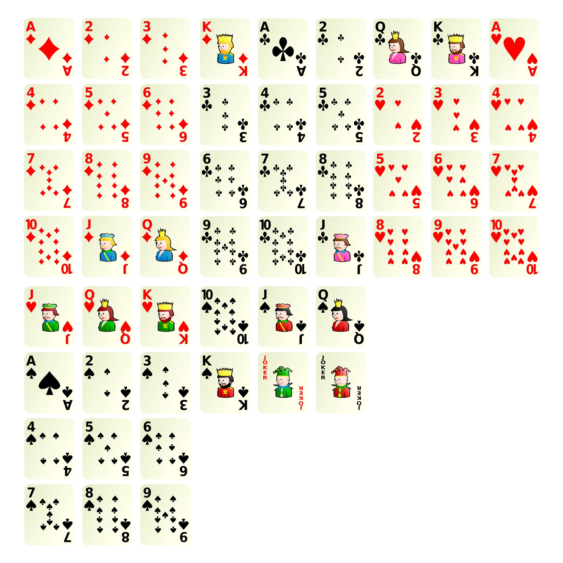 14 Best Deck Of Playing Cards Printable Pdf For Free At Printablee