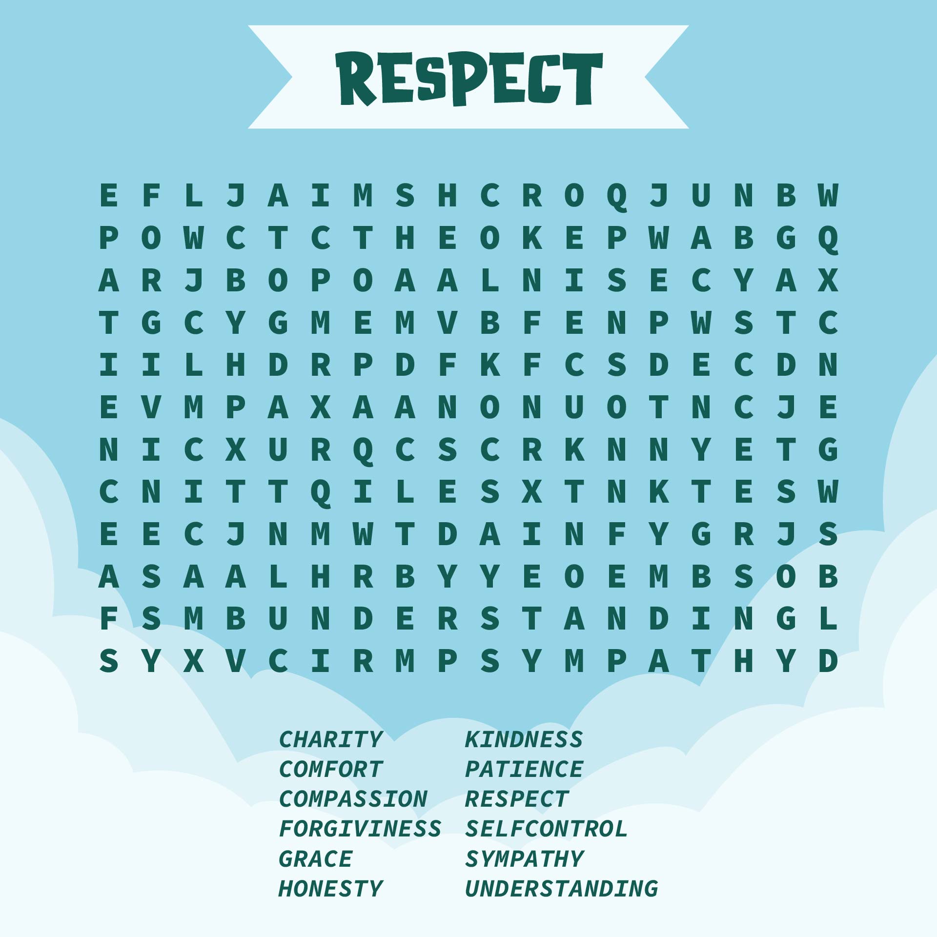 Respect Word Search Bible for Kids