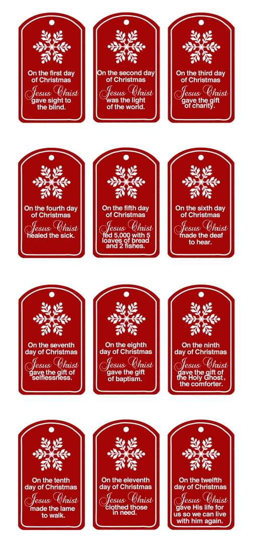 12 Days of Christmas Tags  Printable