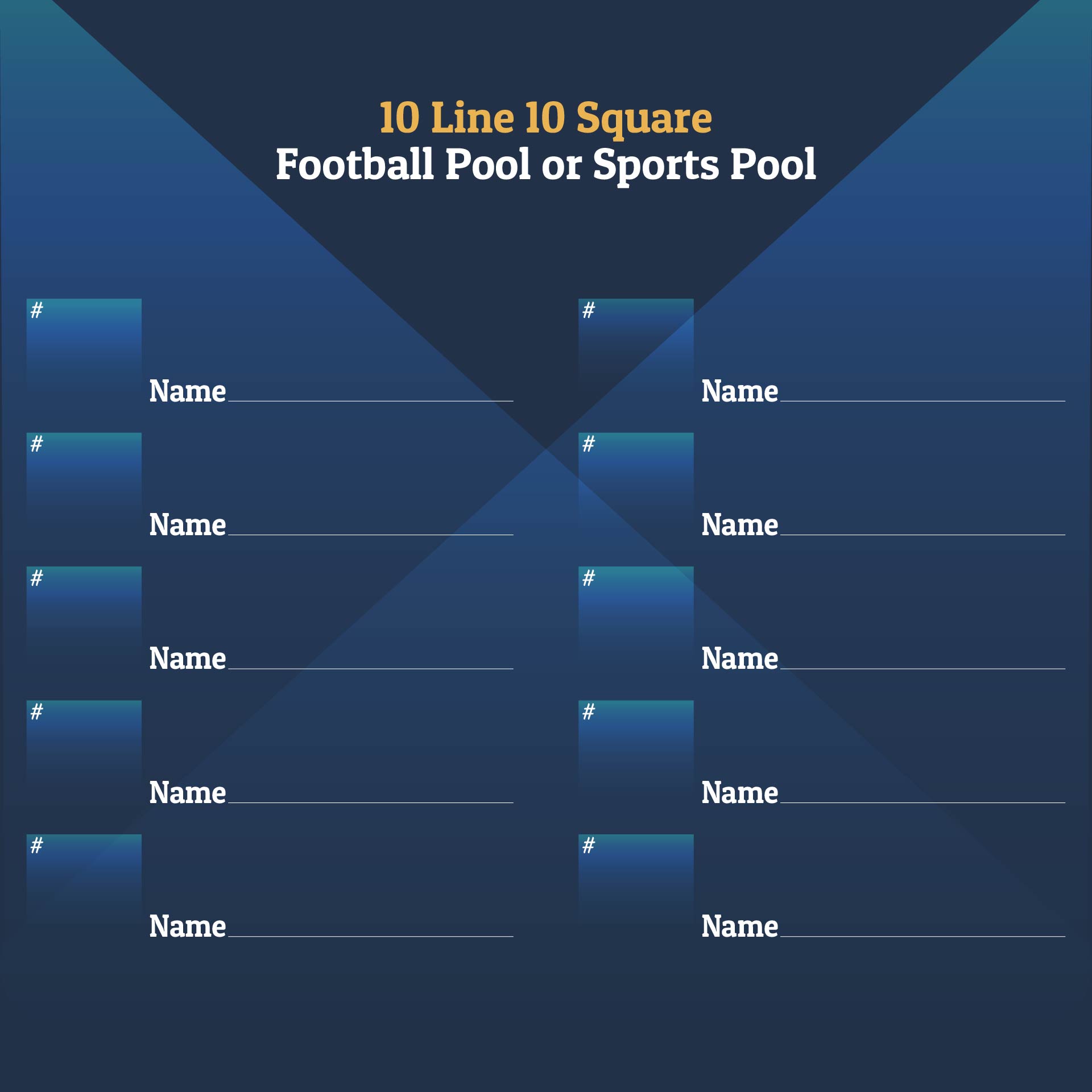 10 Line Football Pool Template